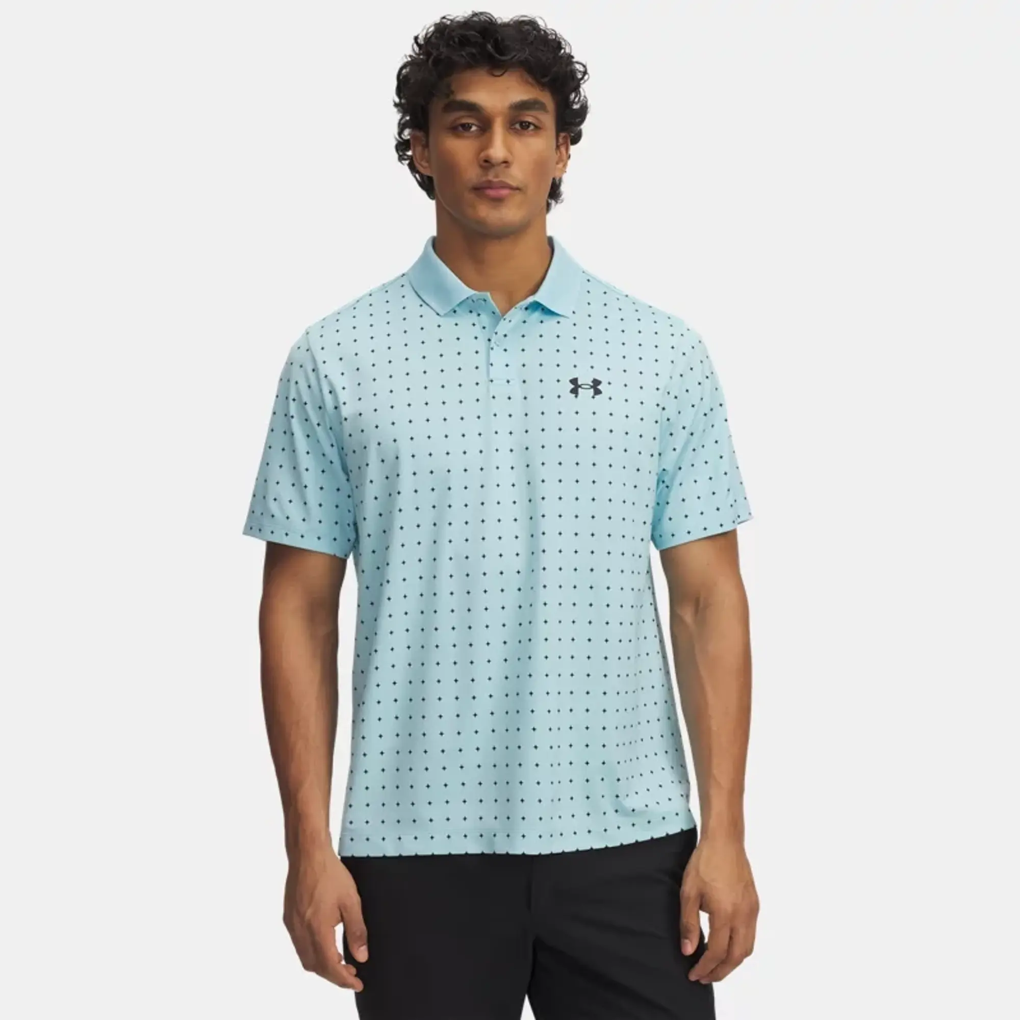 Men's  Under Armour  Matchplay Printed Polo Stream / Black S