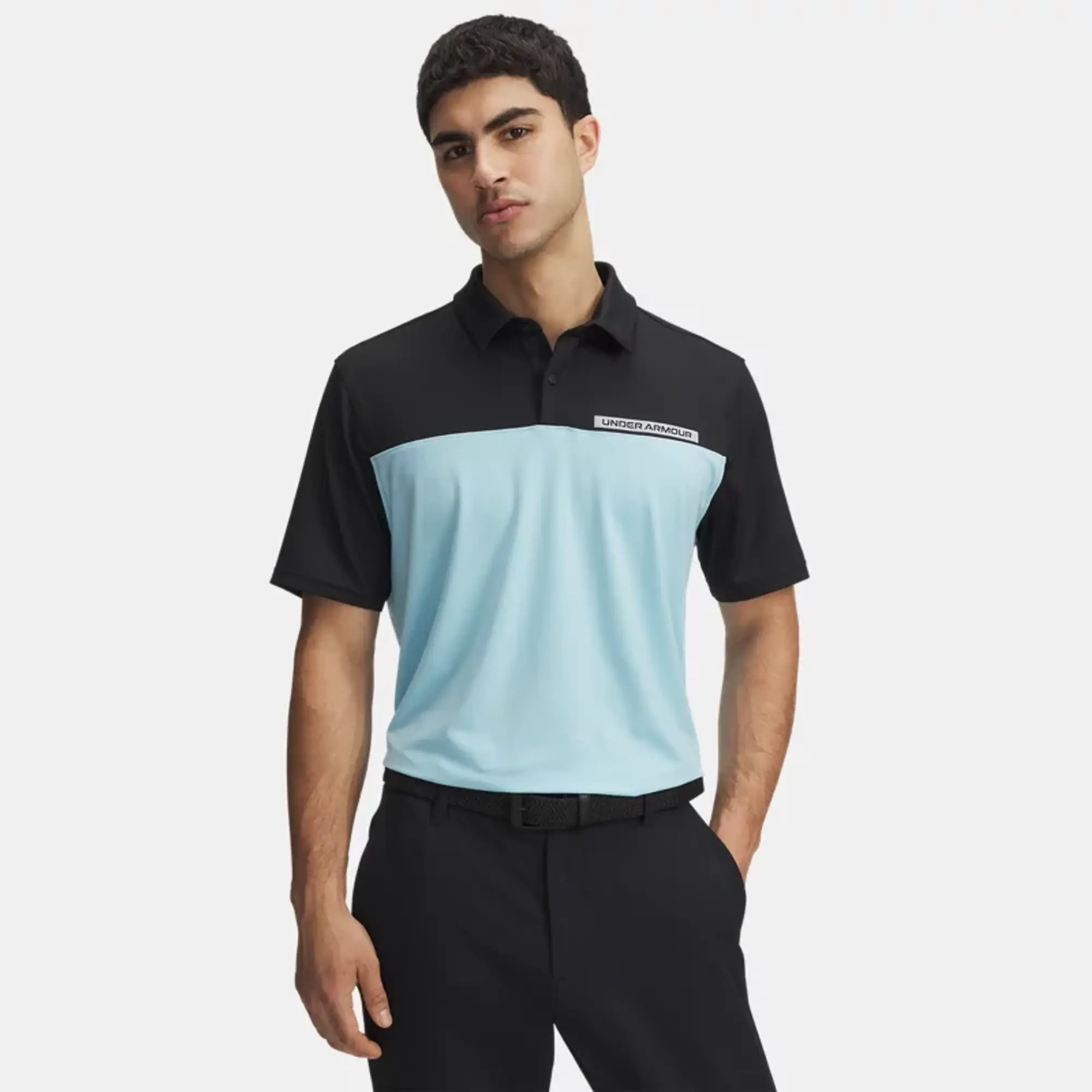 Men's  Under Armour  Tee To Green Color Block Polo Black / Stream / White 3XL