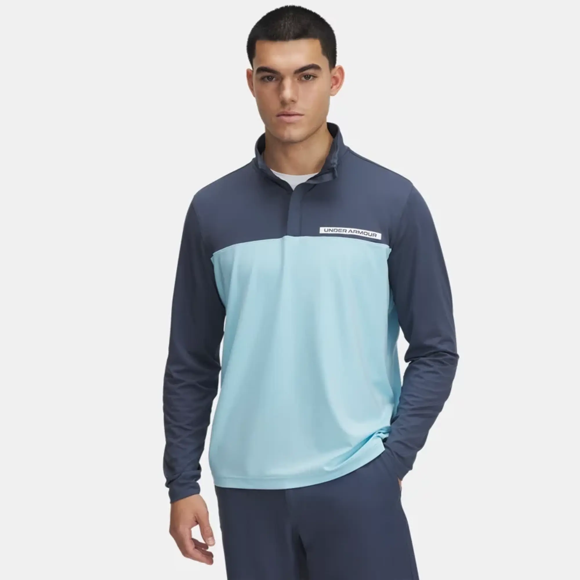 Men's  Under Armour  Tee To Green ¼ Zip Downpour Gray / Stream / White XL