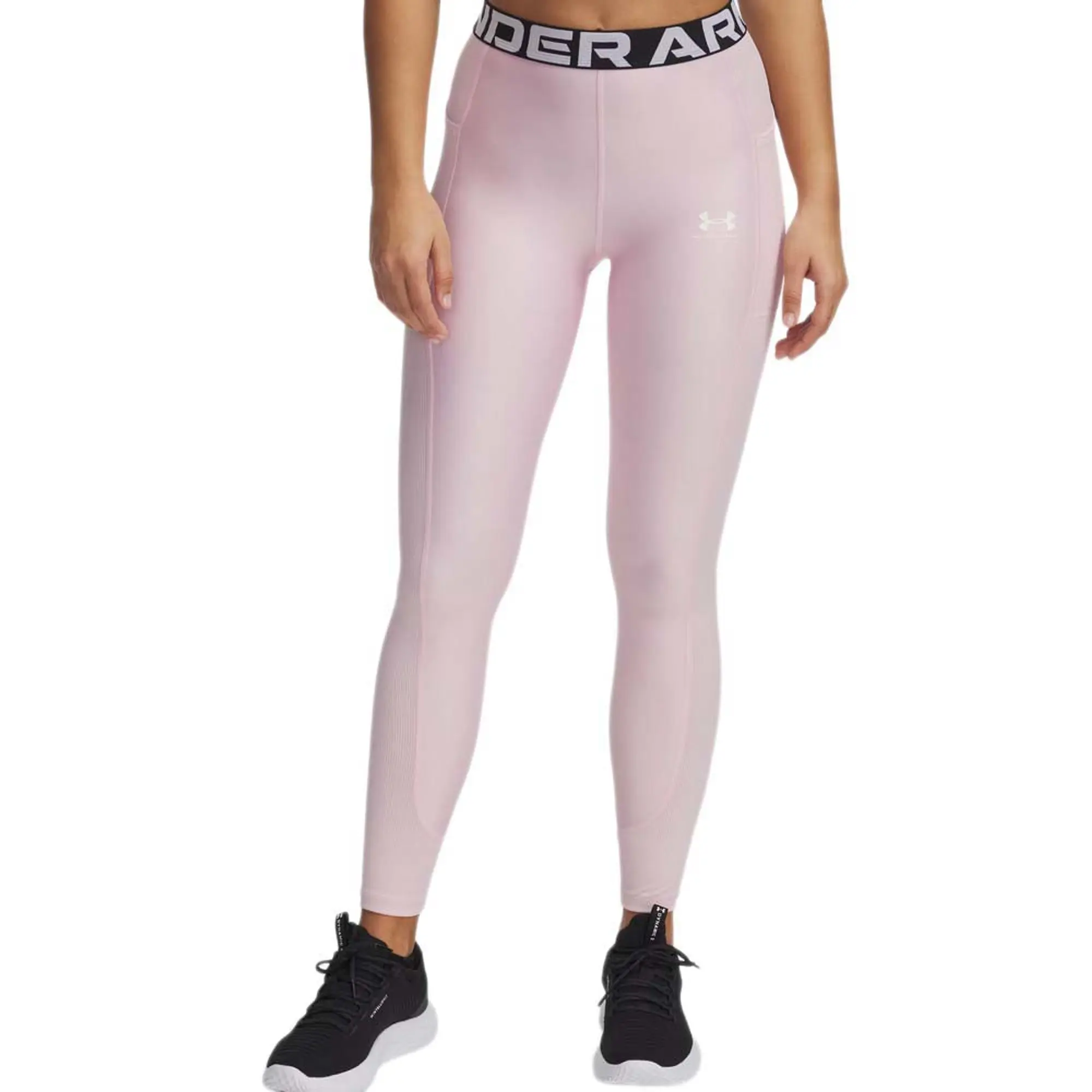 Under Armour Women's HeatGear® Rib Leggings Prime Pink / Prime Pink / White L