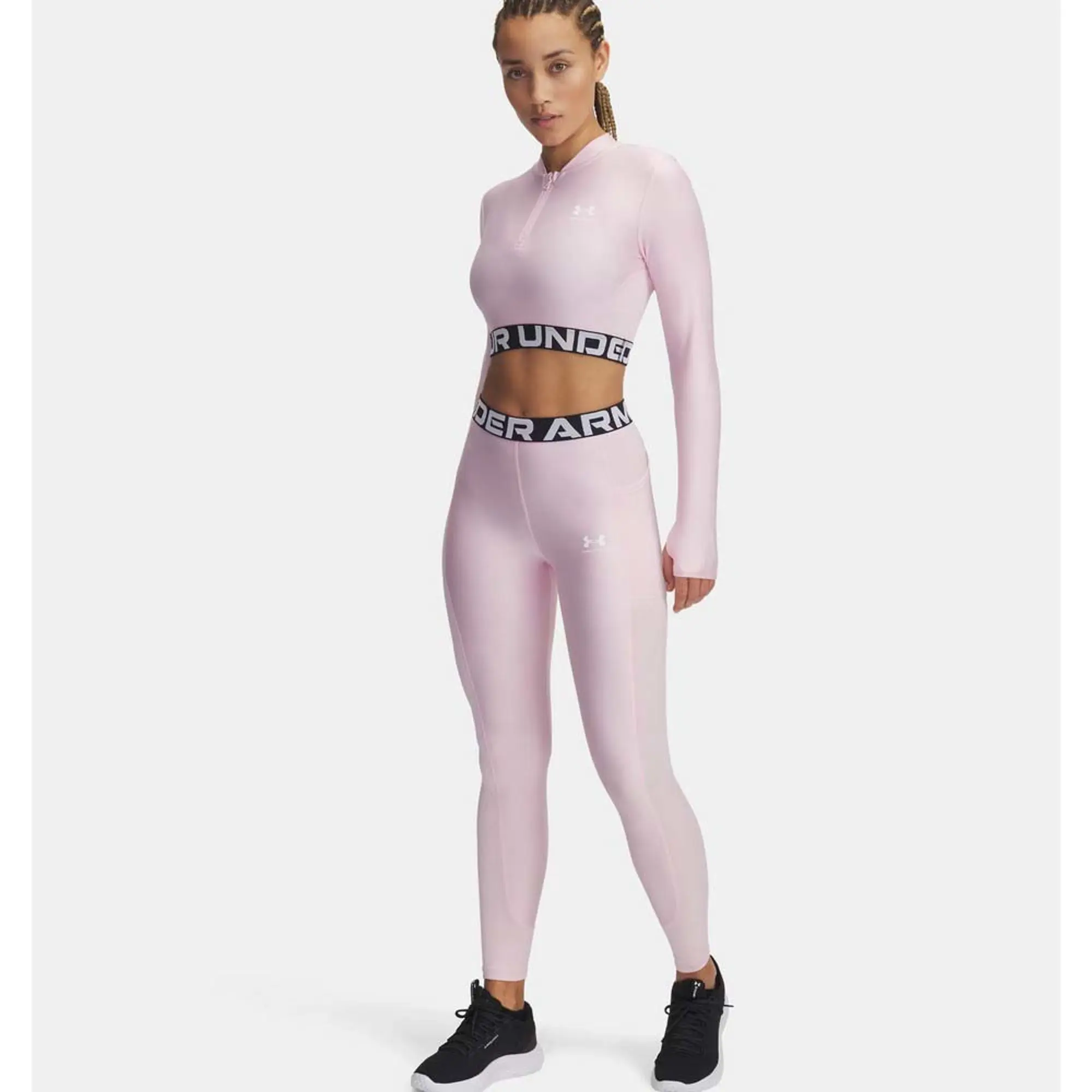 Under Armour Women's HeatGear® Rib Leggings Prime Pink / Prime Pink / White L