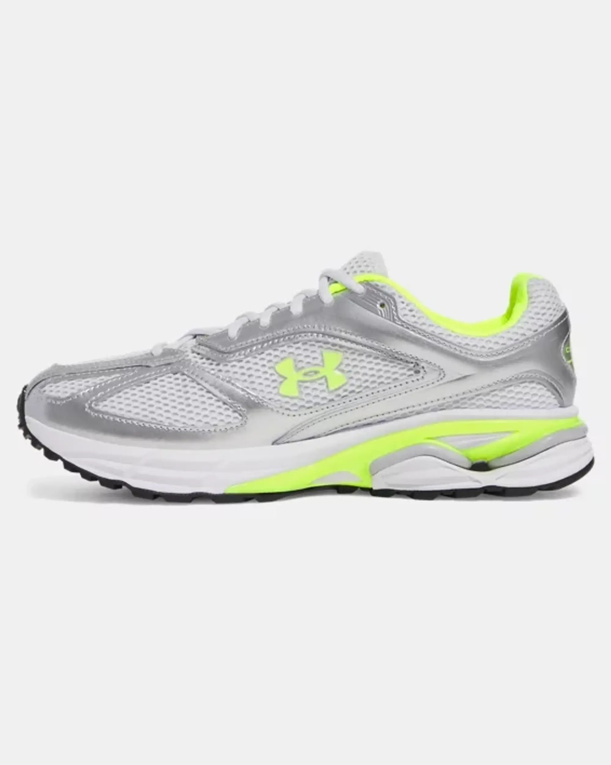 Unisex  Under Armour  Apparition Shoes Distant Gray / Metallic Silver / High Vis Yellow 8