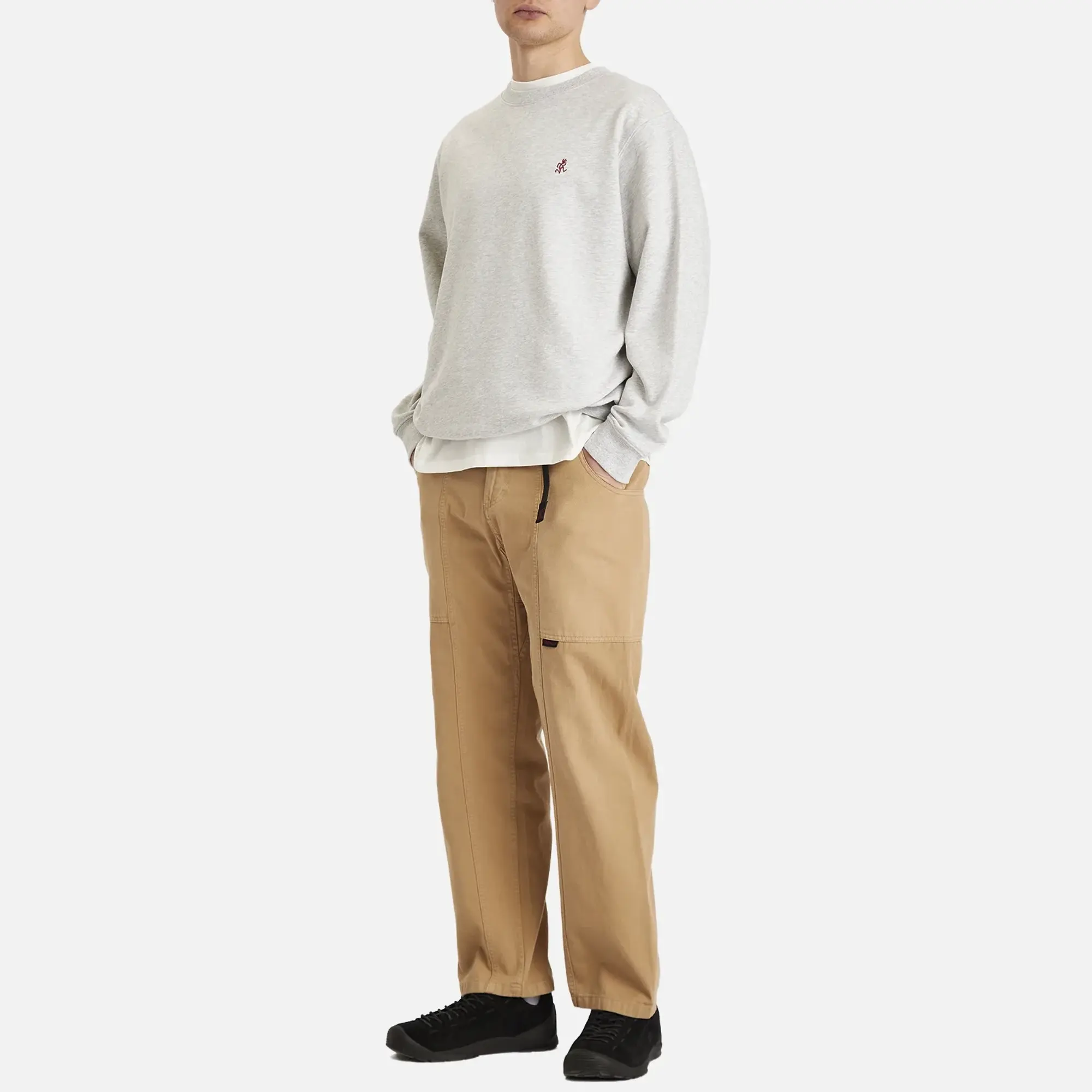 Gramicci Men's One Point Crew Sweatshirt Heather Ash