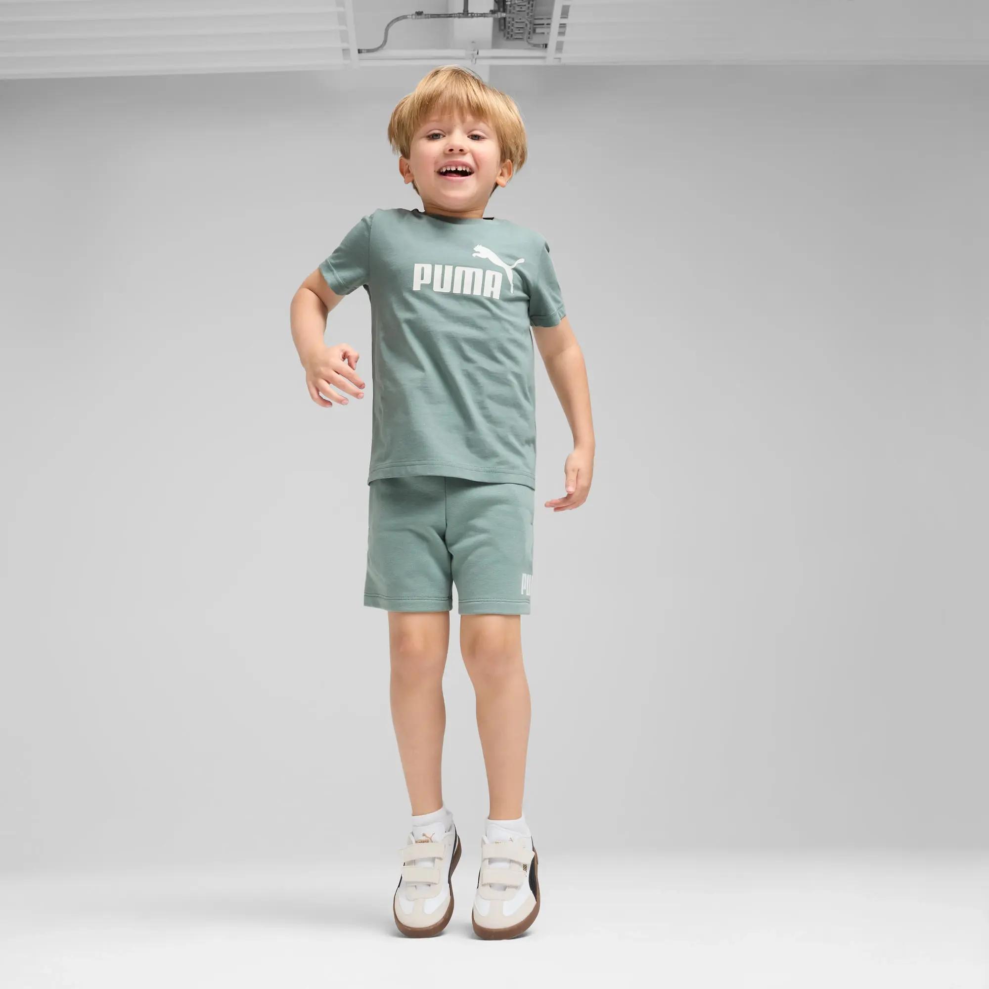 PUMA Ess No. 1 Logo T-Shirt Kids, Green Moon