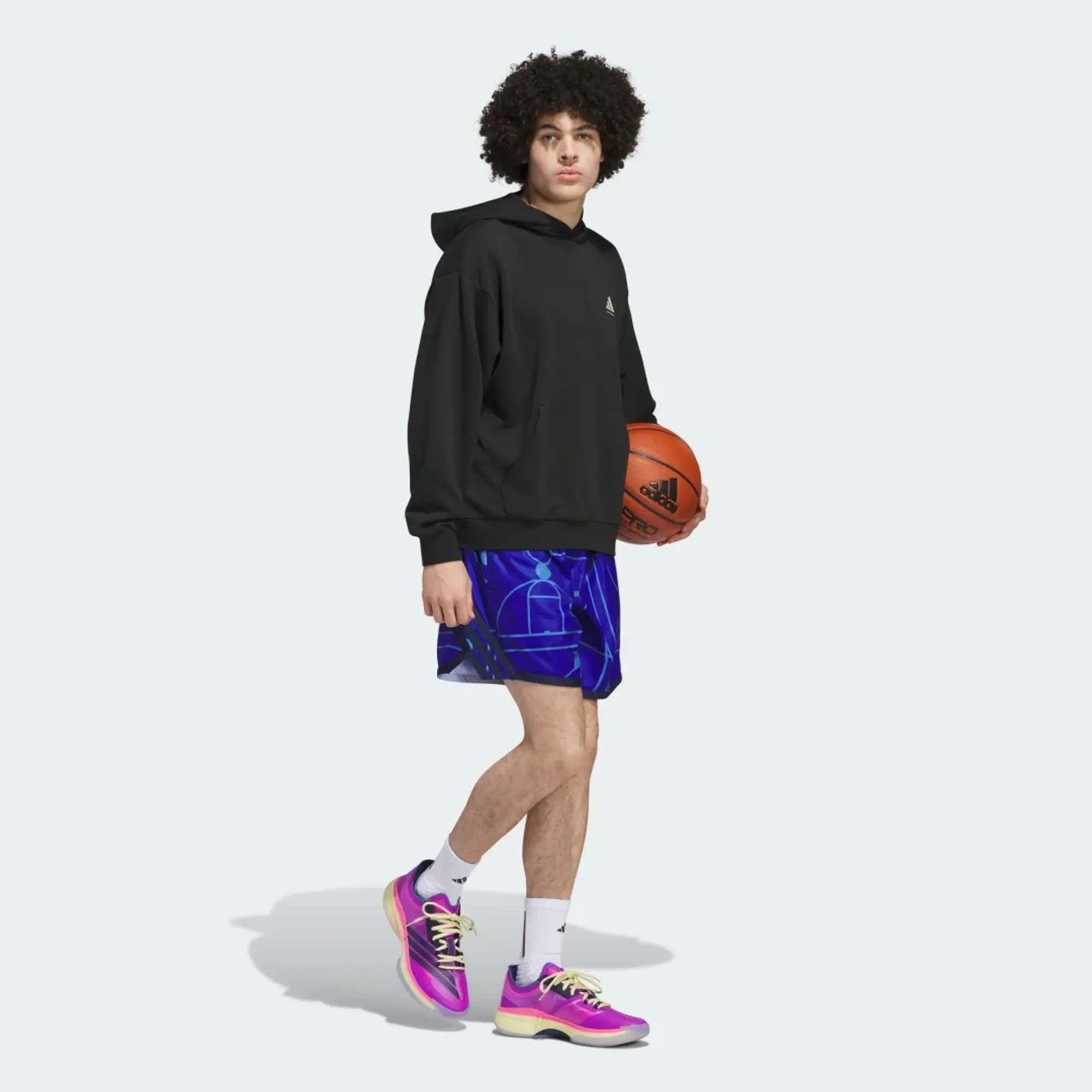 Adidas Performance Select Foundation Fleece Hoodie In Black / Wonder Alumina