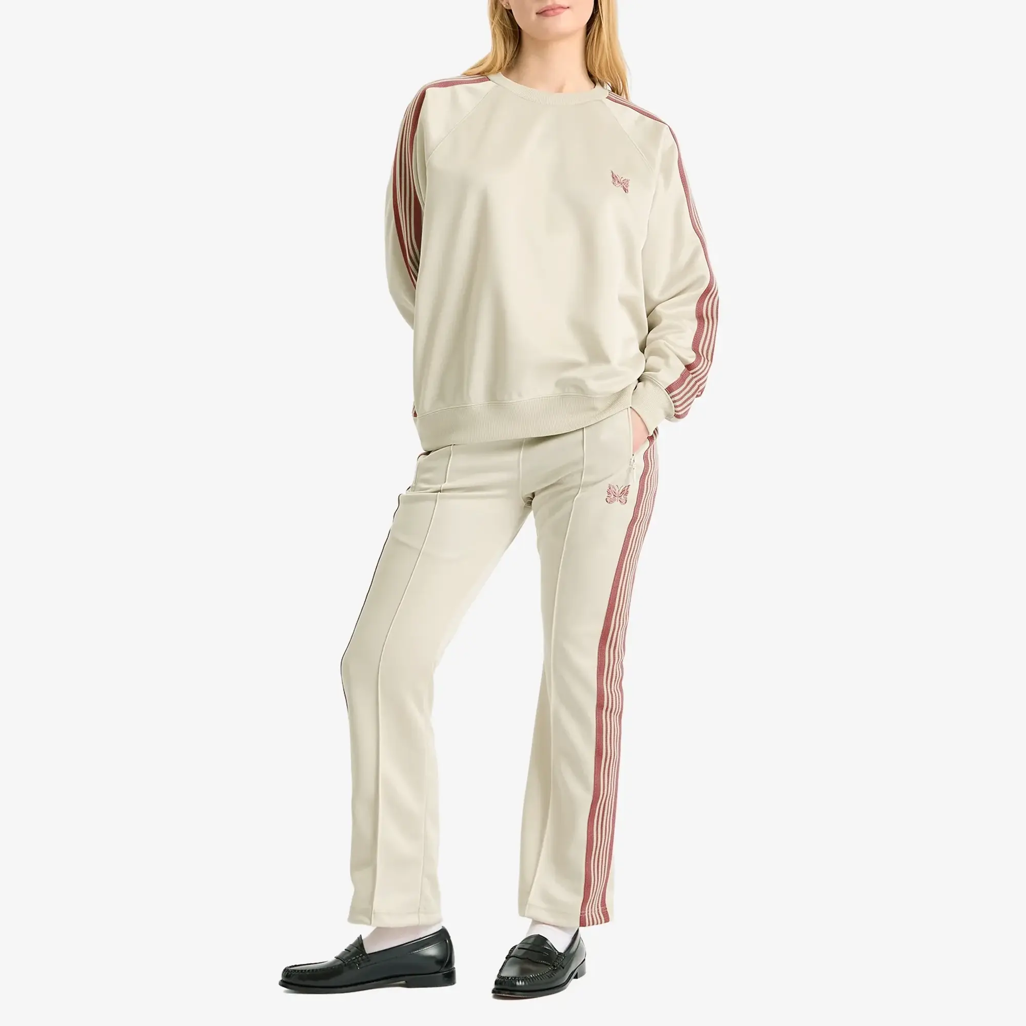 Needles Women's Track Crew Neck Sweatshirt Ivory