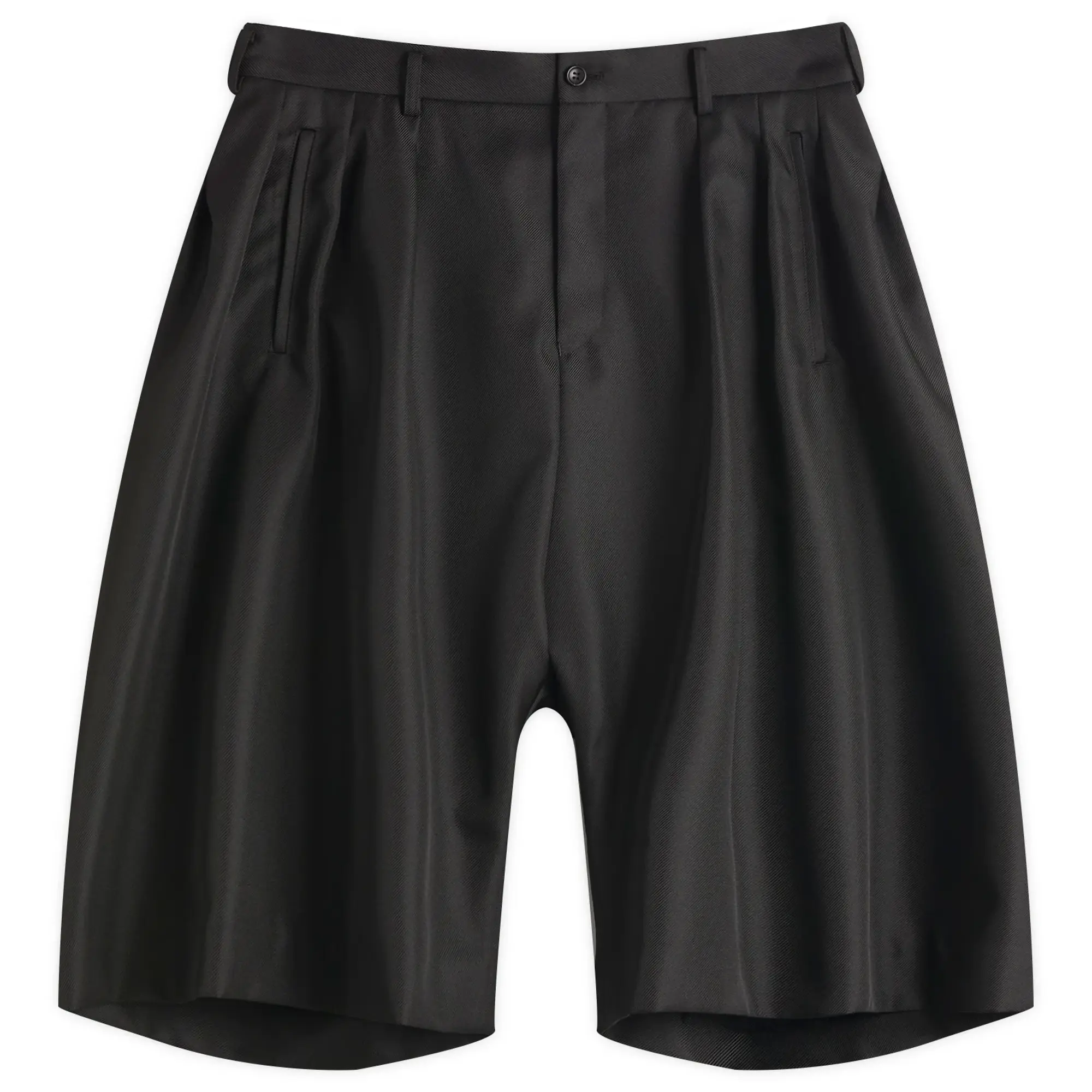 Comme des Garçons Homme Plus Men's Gabardine Double Pleat Shorts Black