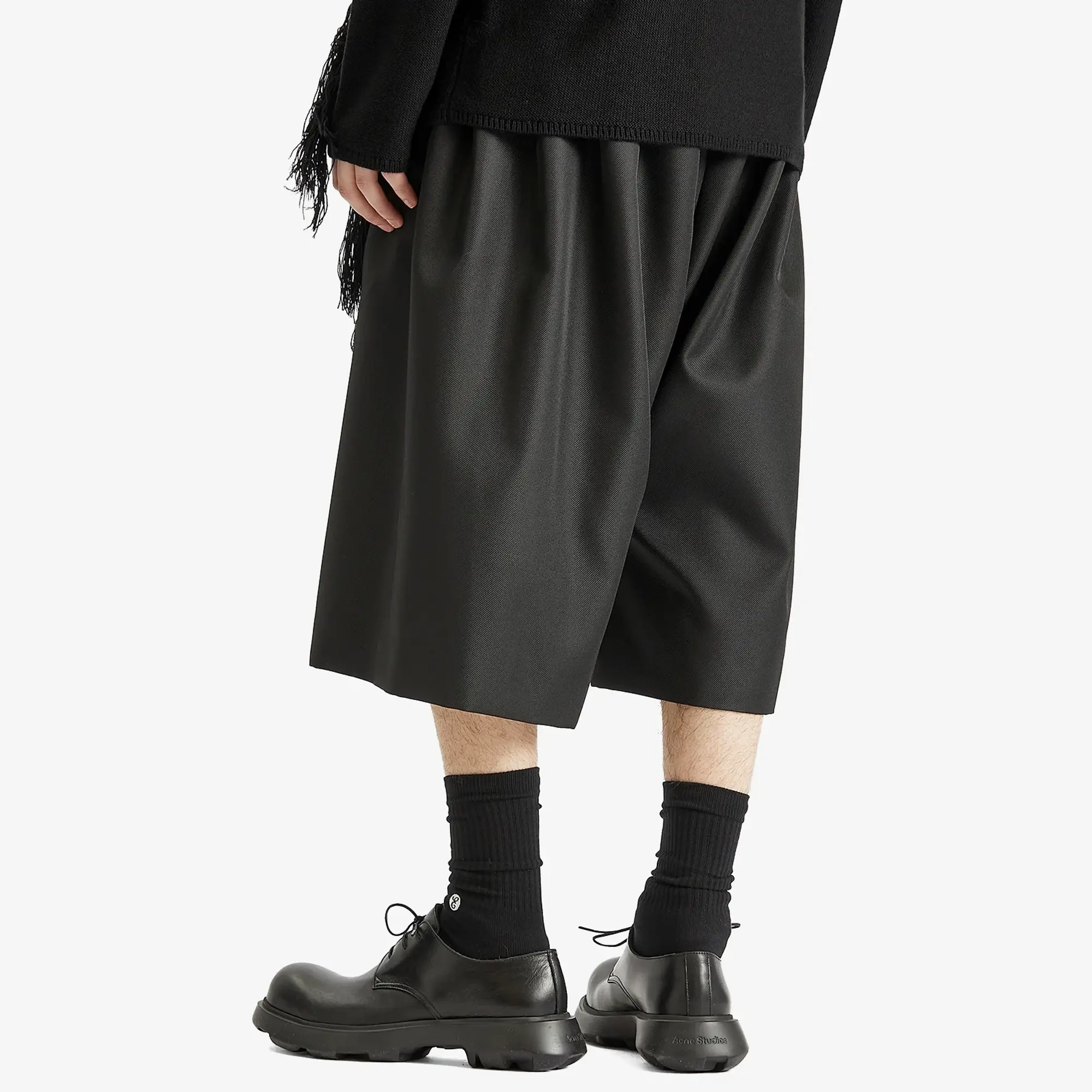 Comme des Garçons Homme Plus Men's Gabardine Double Pleat Shorts Black