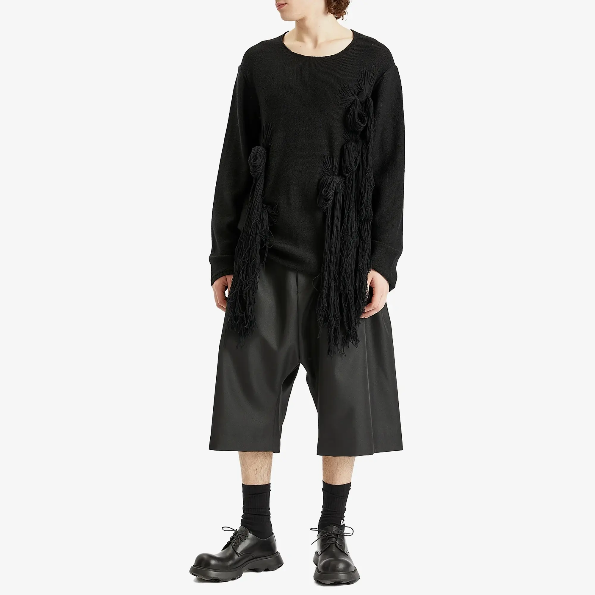 Comme des Garçons Homme Plus Men's Gabardine Double Pleat Shorts Black
