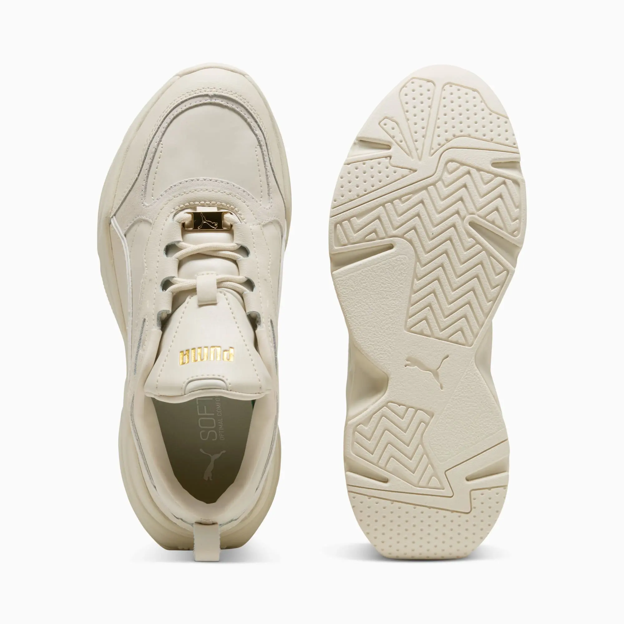 PUMA Cassia Lux Sneakers Unisex, Alpine Snow/Frosted Ivory/Gold