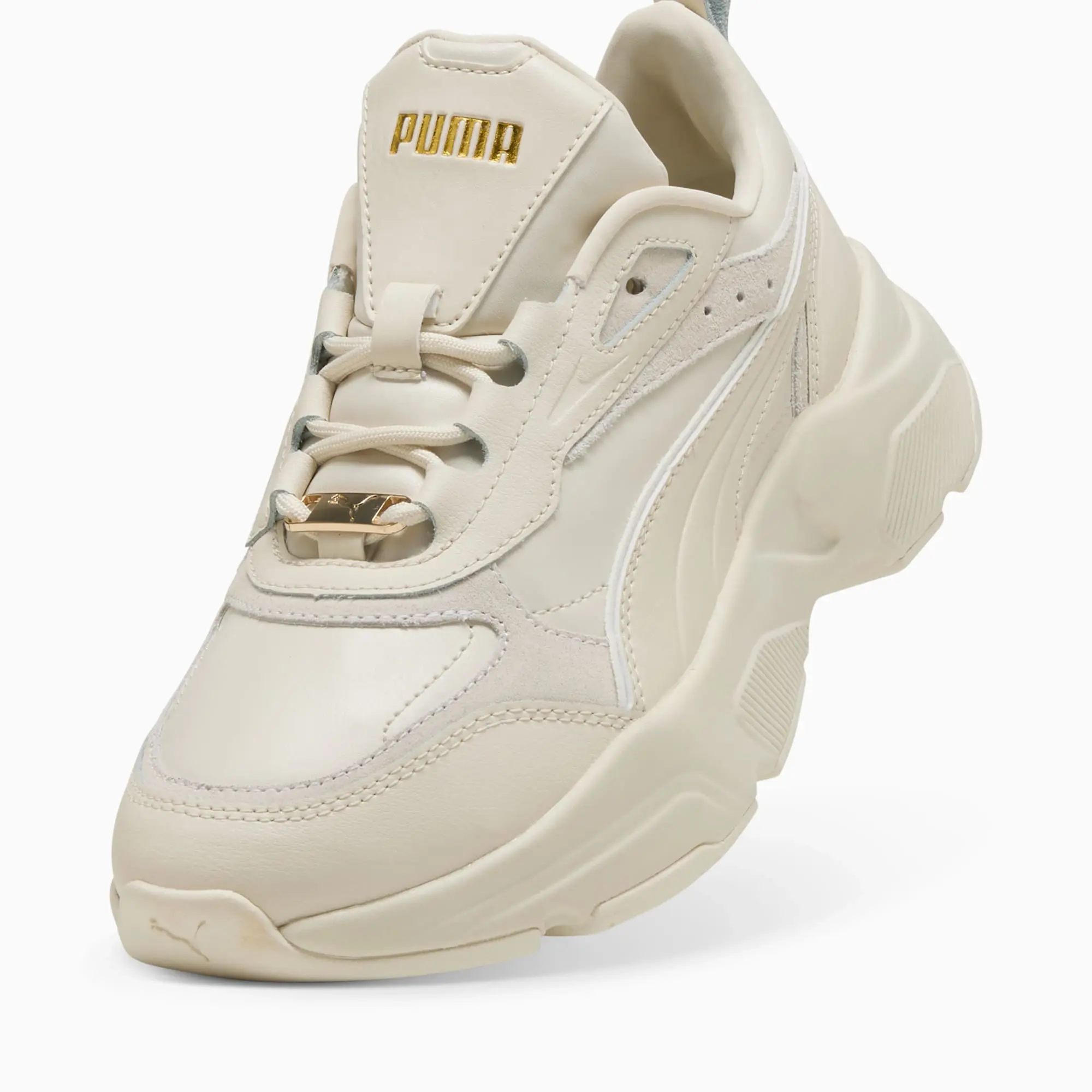 PUMA Cassia Lux Sneakers Unisex, Alpine Snow/Frosted Ivory/Gold
