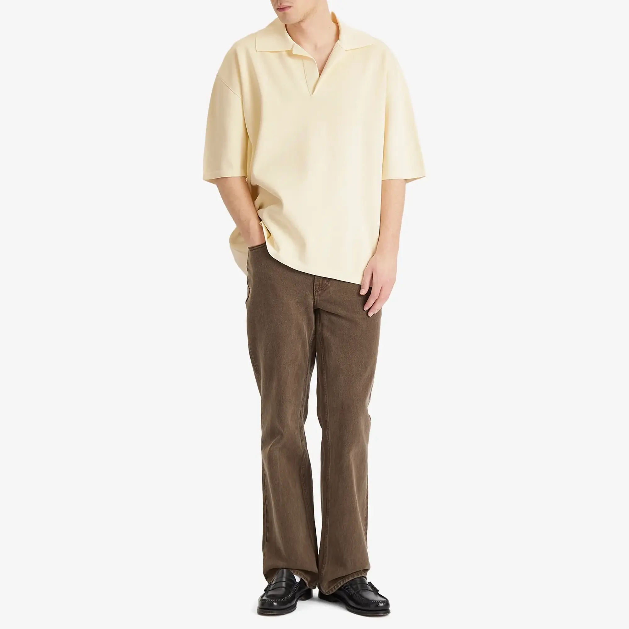 AMI Paris Men's Short Sleeves Polo White Cream
