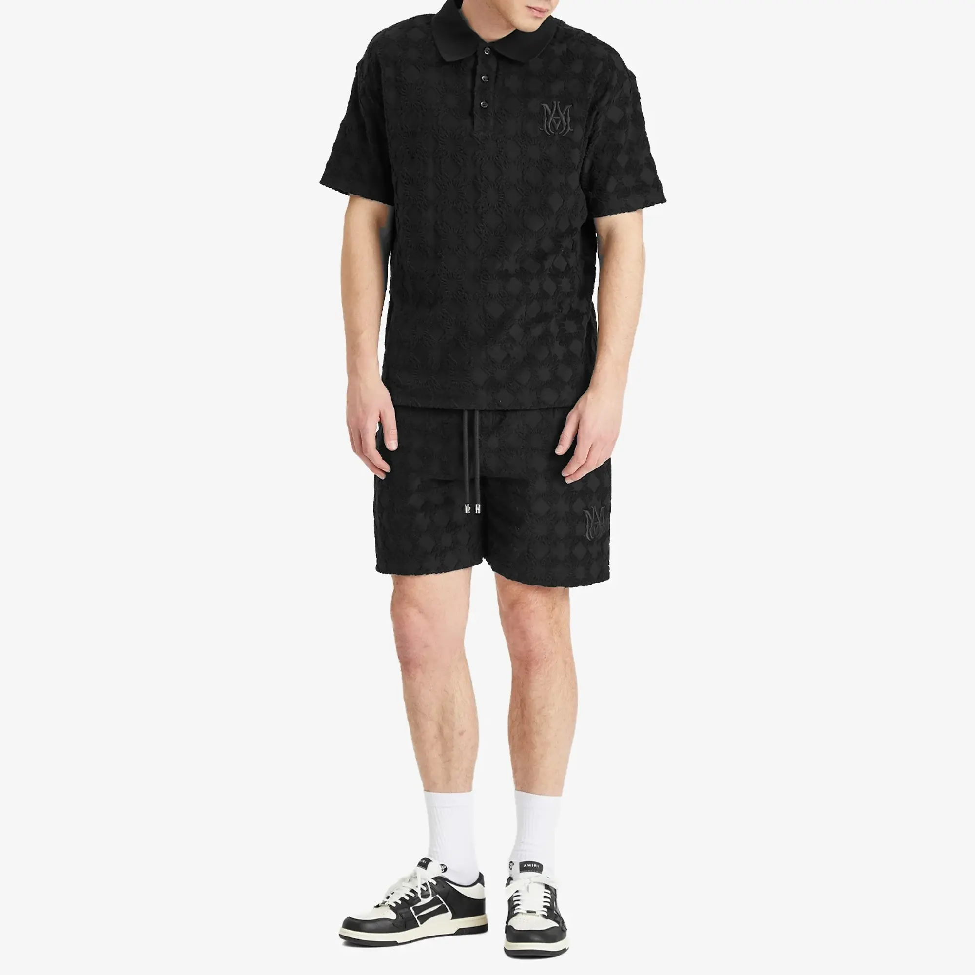 AMIRI Men's MA Quad Toweling Polo Black