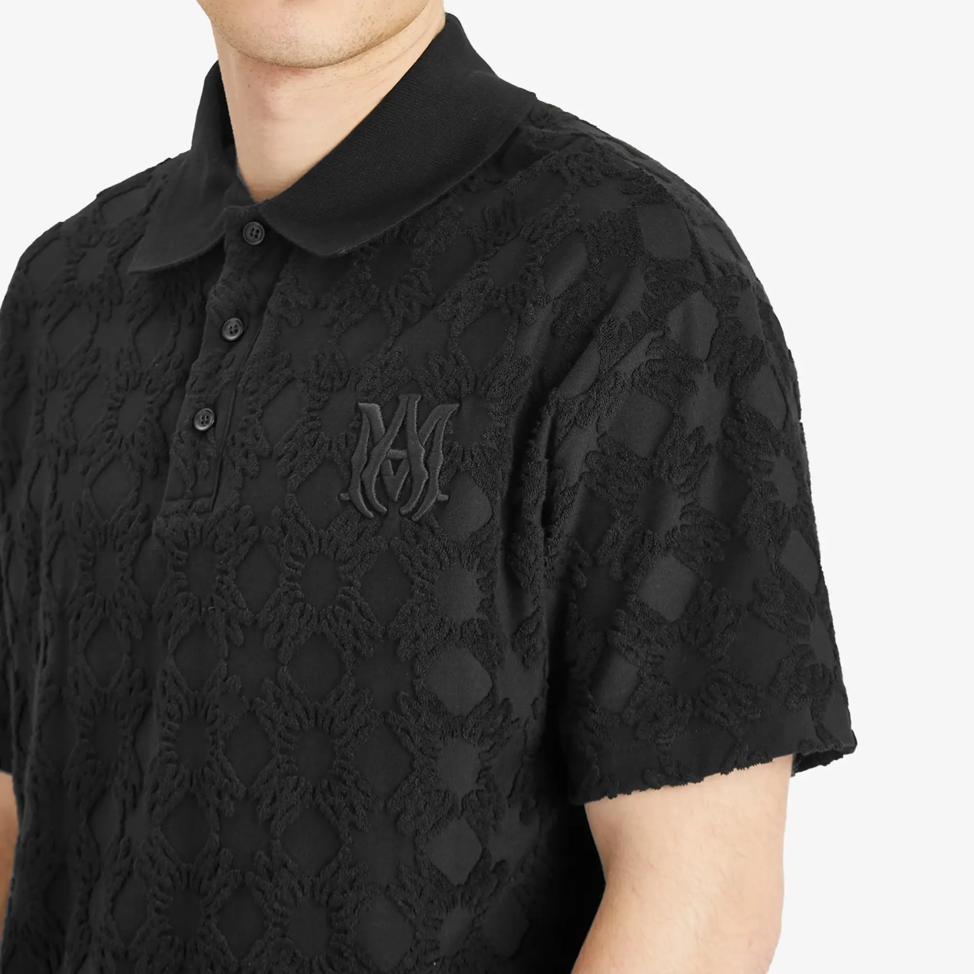 AMIRI Men's MA Quad Toweling Polo Black