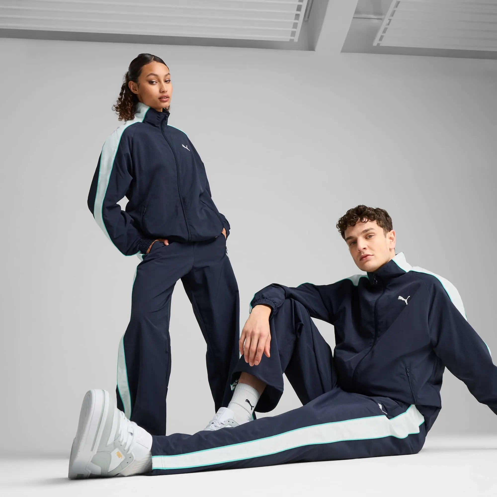 PUMA T7 Oversized Track Pants Unisex, Dark Blue