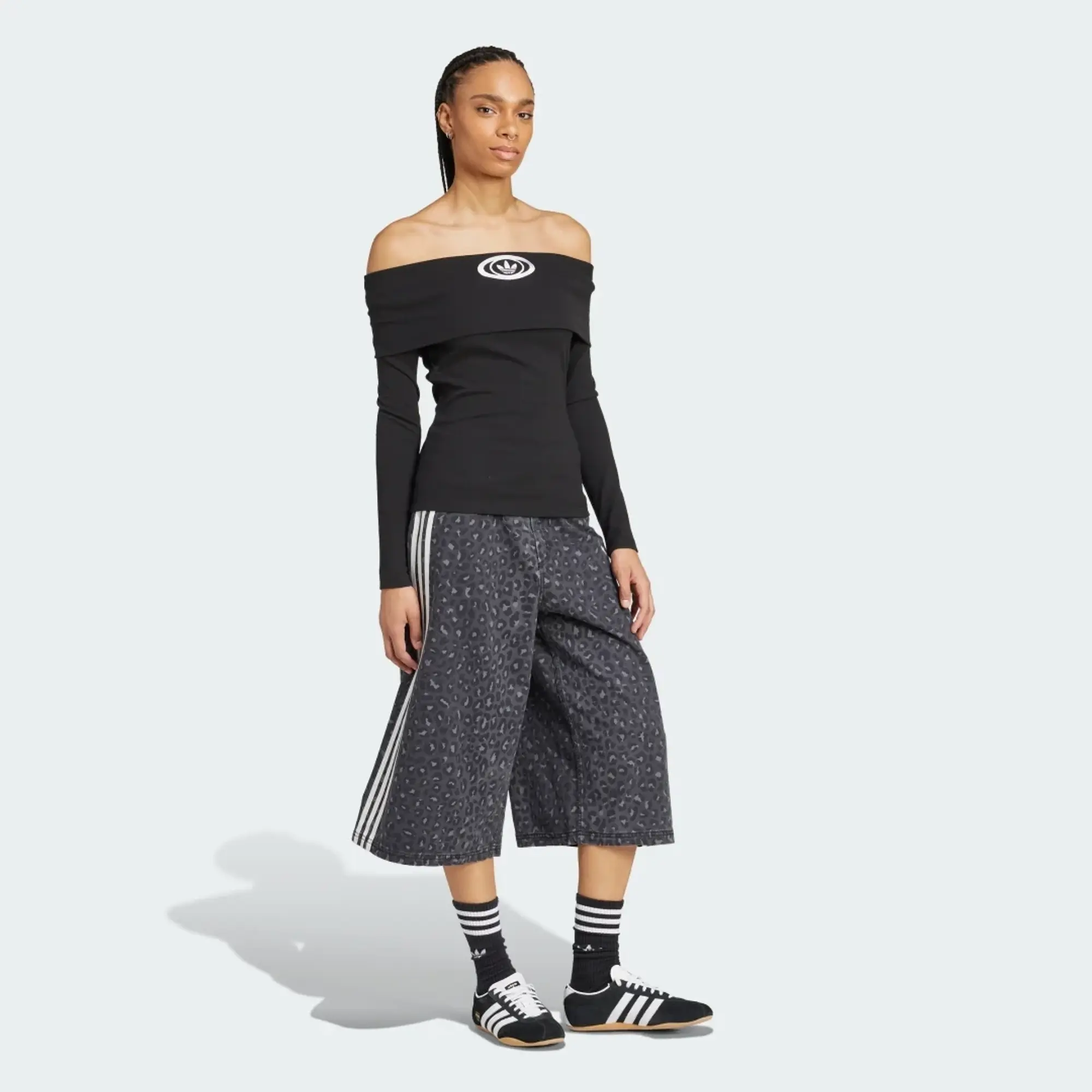 adidas adidas Originals Off Shoulder Long-Sleeve Top