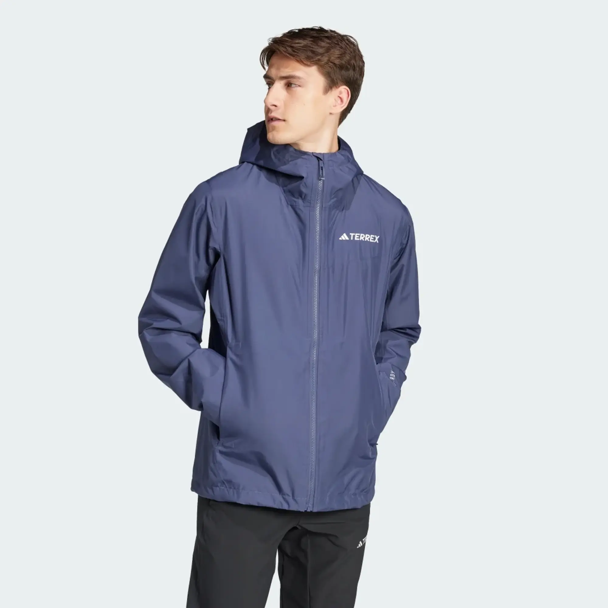 Manchester United x adidas Mens Terrex 2.5 Layer RAIN.RDY Jacket Navy