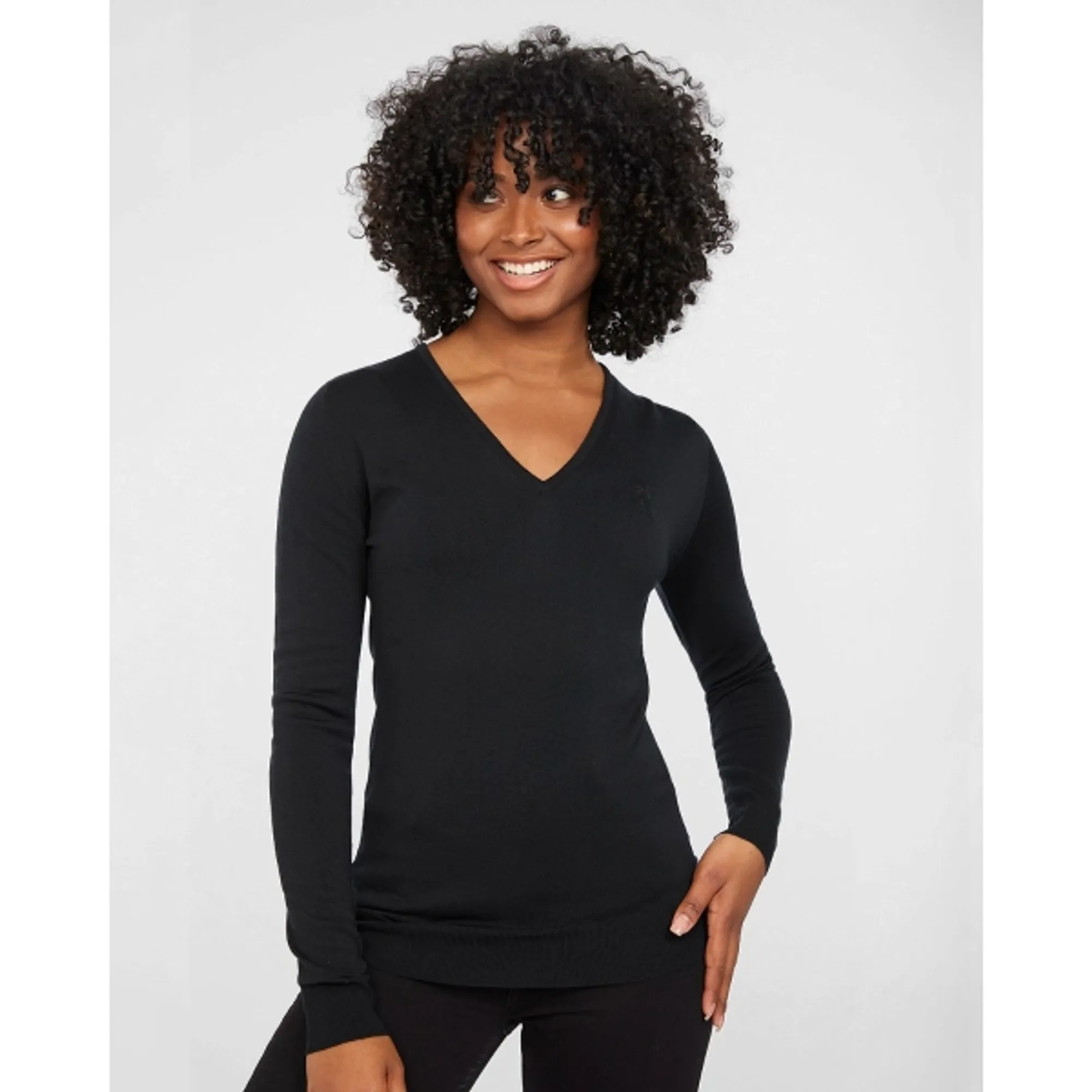 Liverpool FC LFC John Smedley Womens Black V Neck Pullover