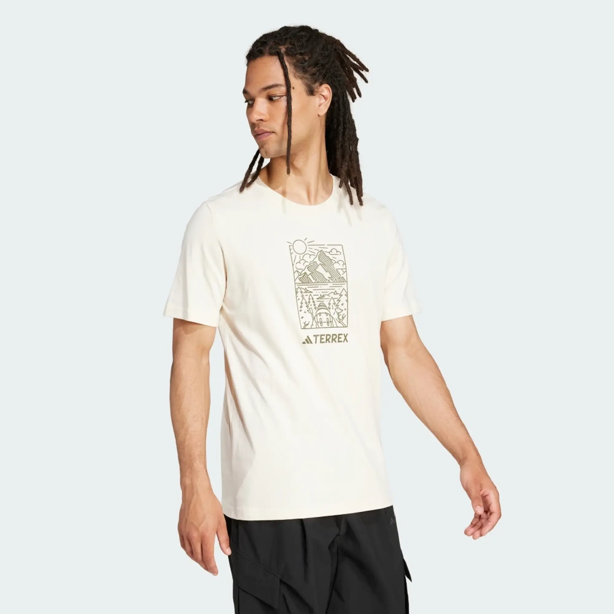 Adidas Outdoor Terrex T-Shirt With Chest Print In Stone-Neutral