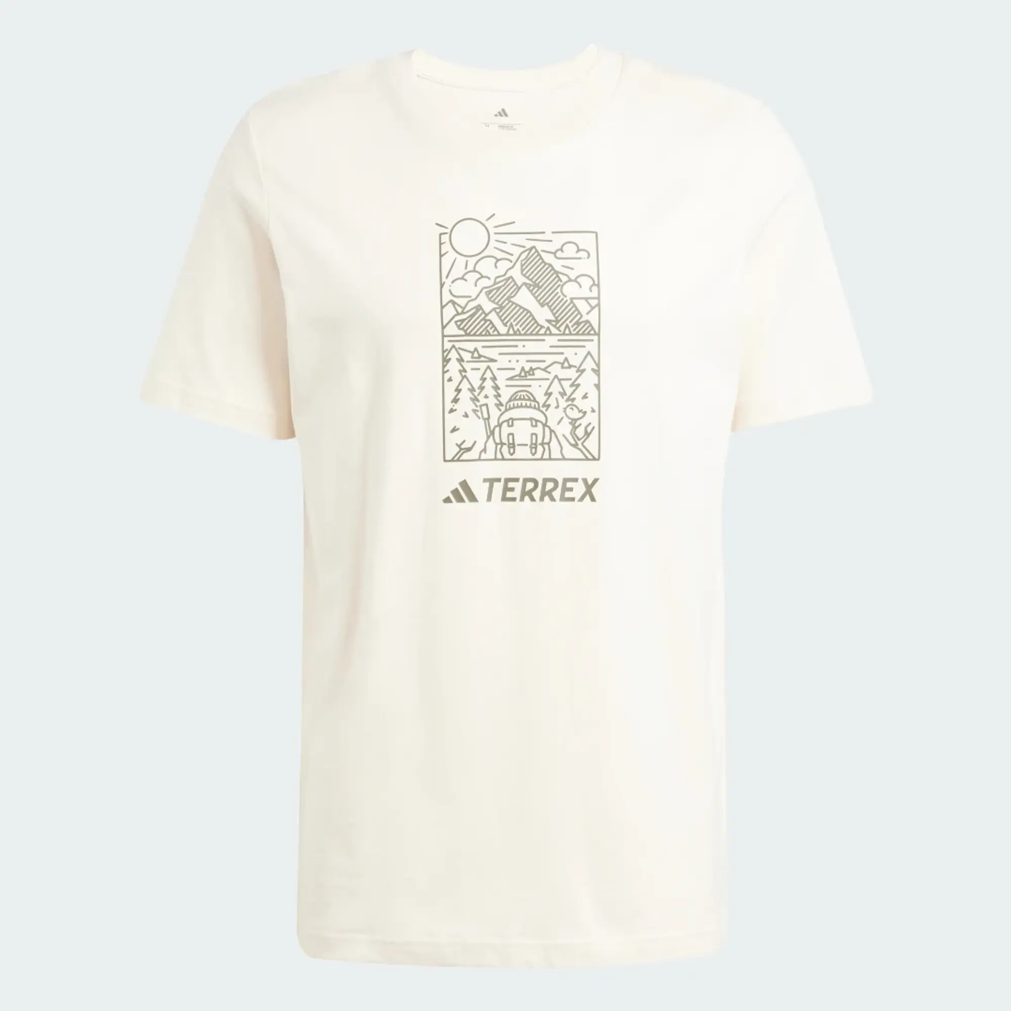 Adidas Outdoor Terrex T-Shirt With Chest Print In Stone-Neutral