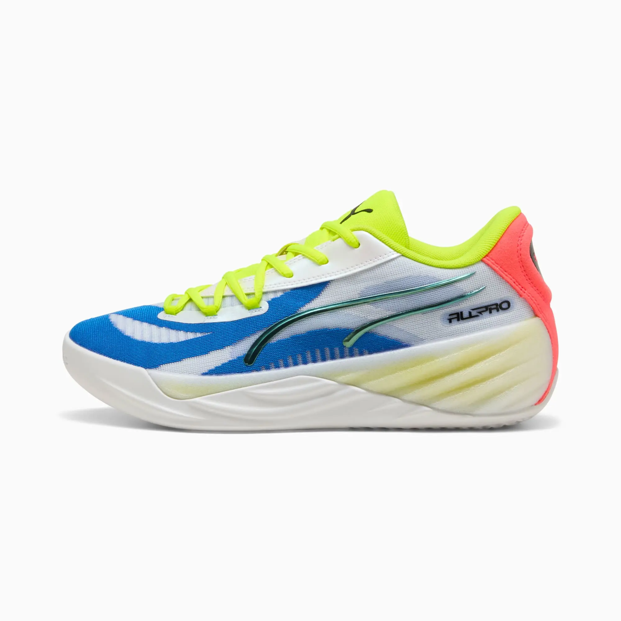 PUMA All-Pro Nitro™ Basketball Shoes Unisex, White/Yellow Alert/Pink Alert
