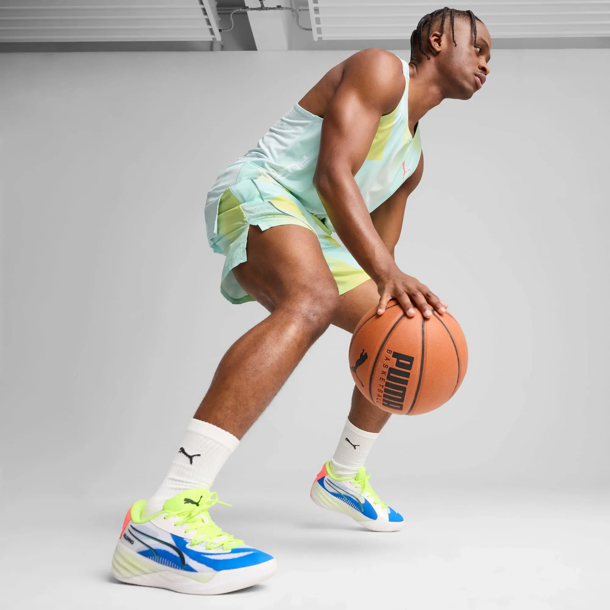 PUMA All-Pro Nitro™ Basketball Shoes Unisex, White/Yellow Alert/Pink Alert