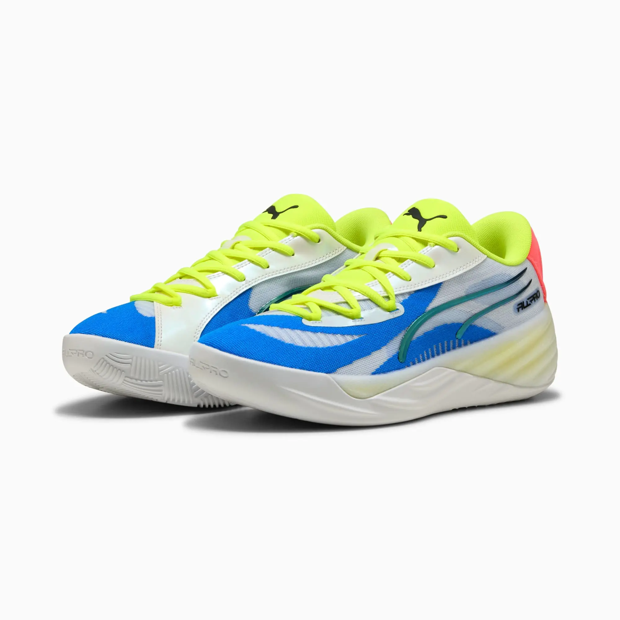 PUMA All-Pro Nitro™ Basketball Shoes Unisex, White/Yellow Alert/Pink Alert