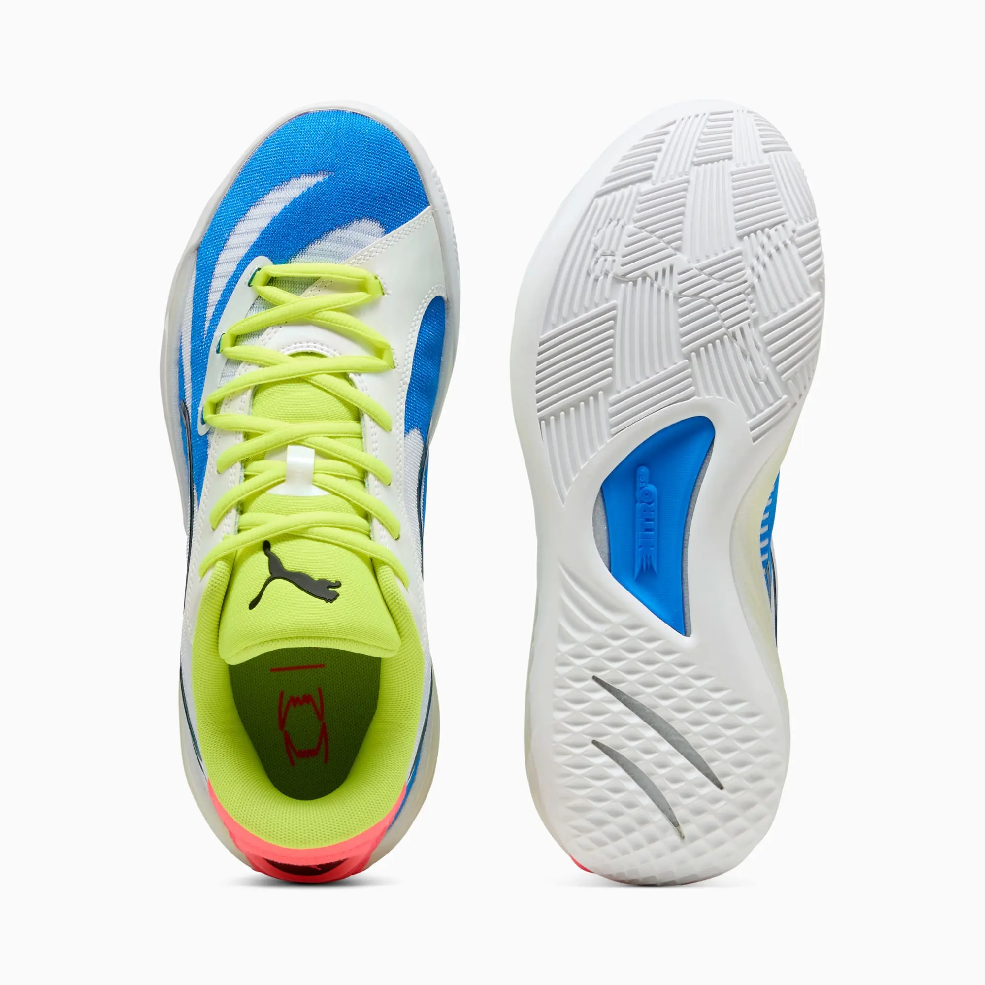 PUMA All-Pro Nitro™ Basketball Shoes Unisex, White/Yellow Alert/Pink Alert