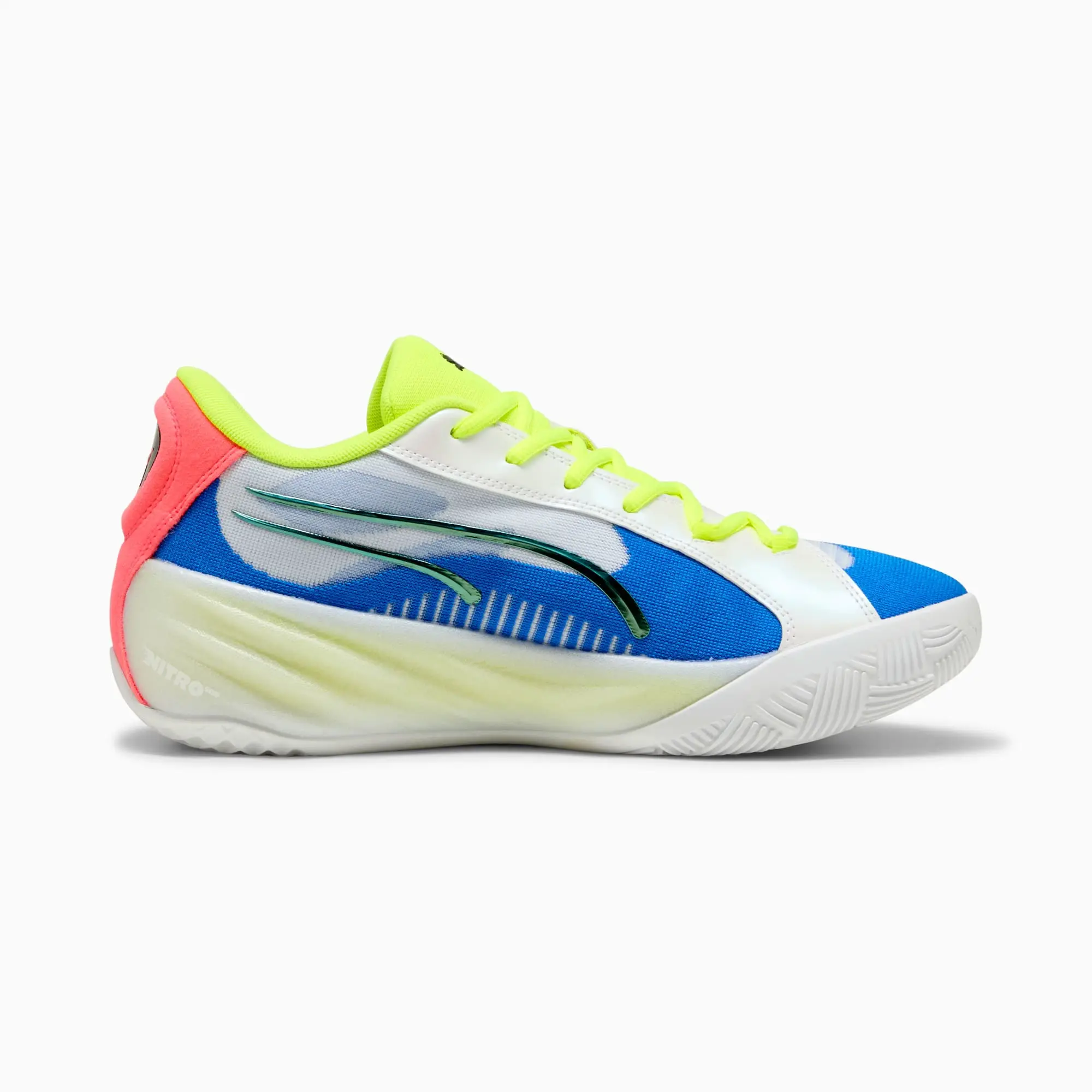 PUMA All-Pro Nitro™ Basketball Shoes Unisex, White/Yellow Alert/Pink Alert