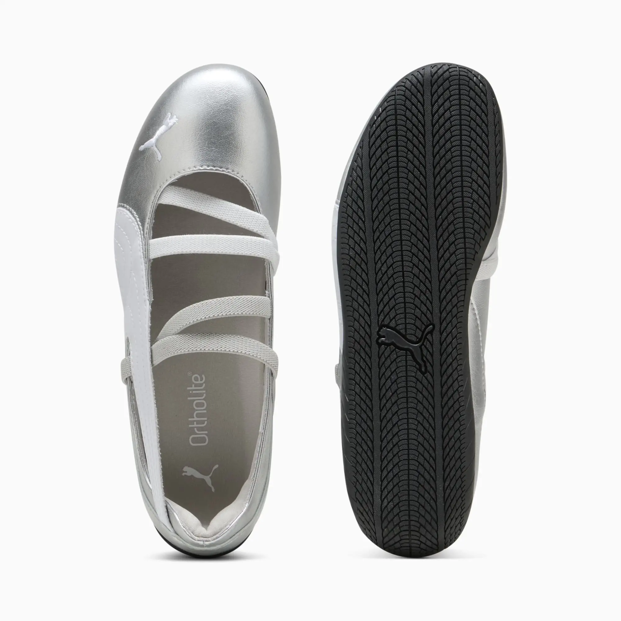 PUMA SpeedCat Ballet Metallic Shoes Women, Silver/White