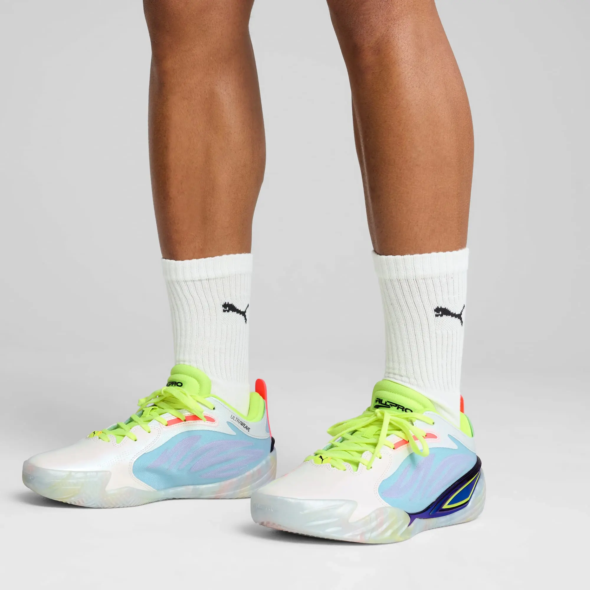 PUMA All-Pro Nitro™ Elite Basketball Shoes Unisex, Light Aqua/Yellow Alert