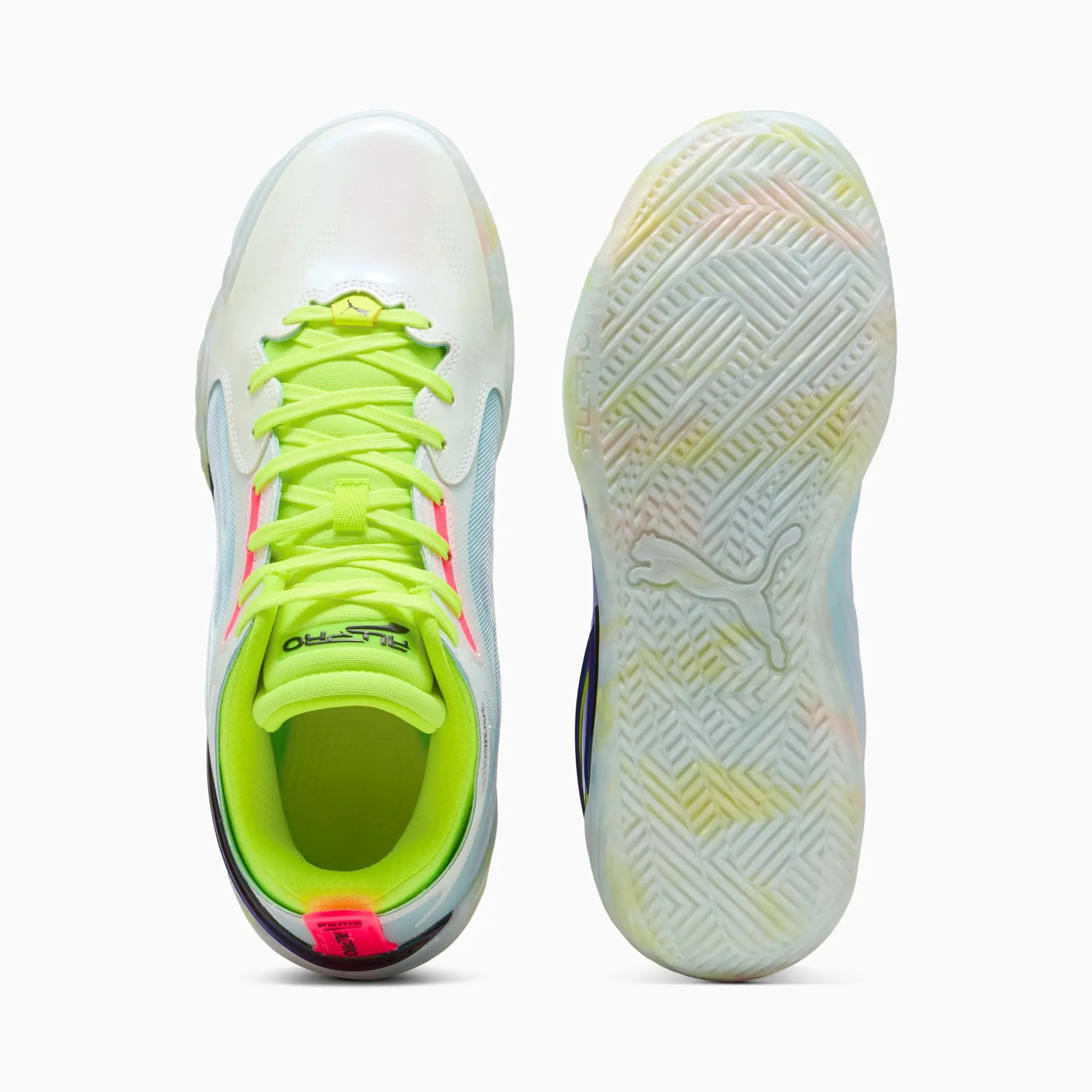 PUMA All-Pro Nitro™ Elite Basketball Shoes Unisex, Light Aqua/Yellow Alert