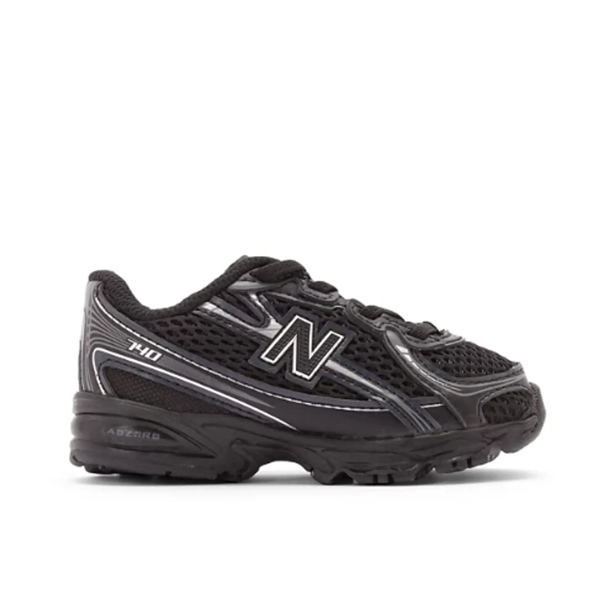 New Balance Infants' 740 BUNGEE LACE in Black/Grey Synthetic