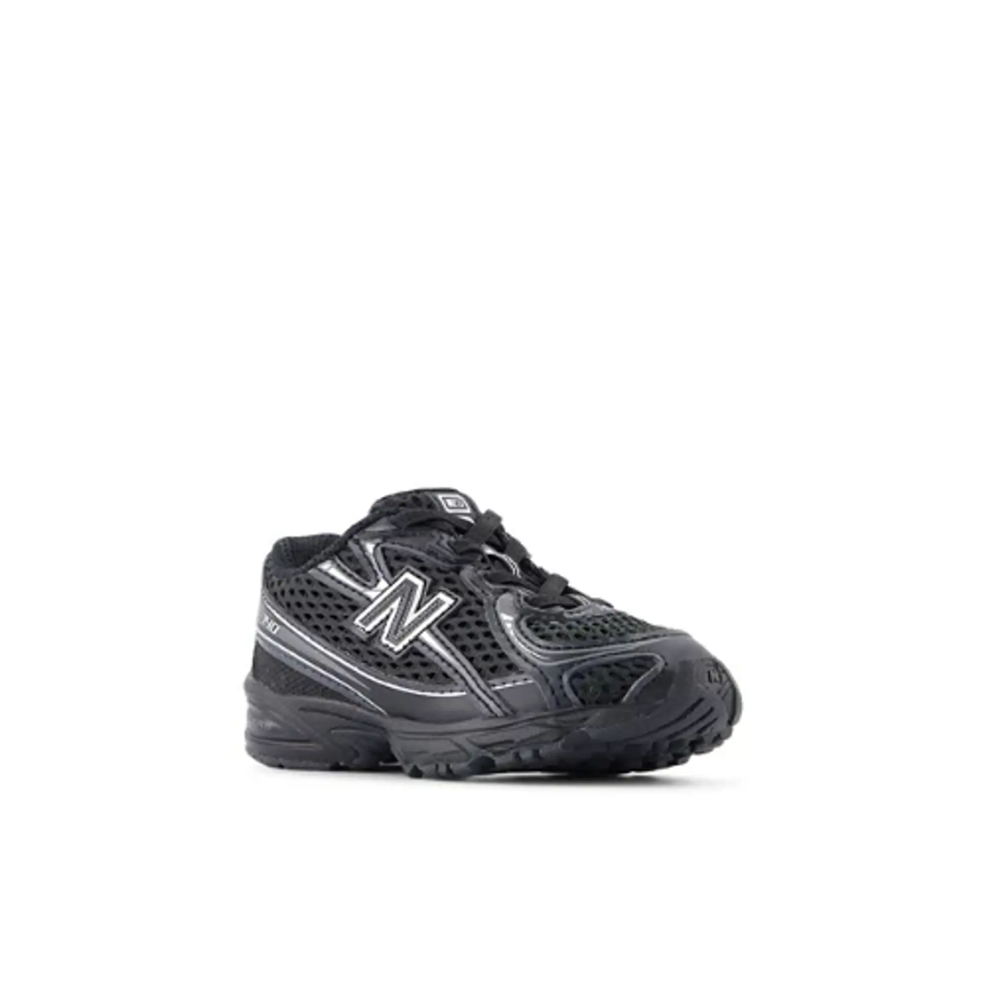 New Balance Infants' 740 BUNGEE LACE in Black/Grey Synthetic