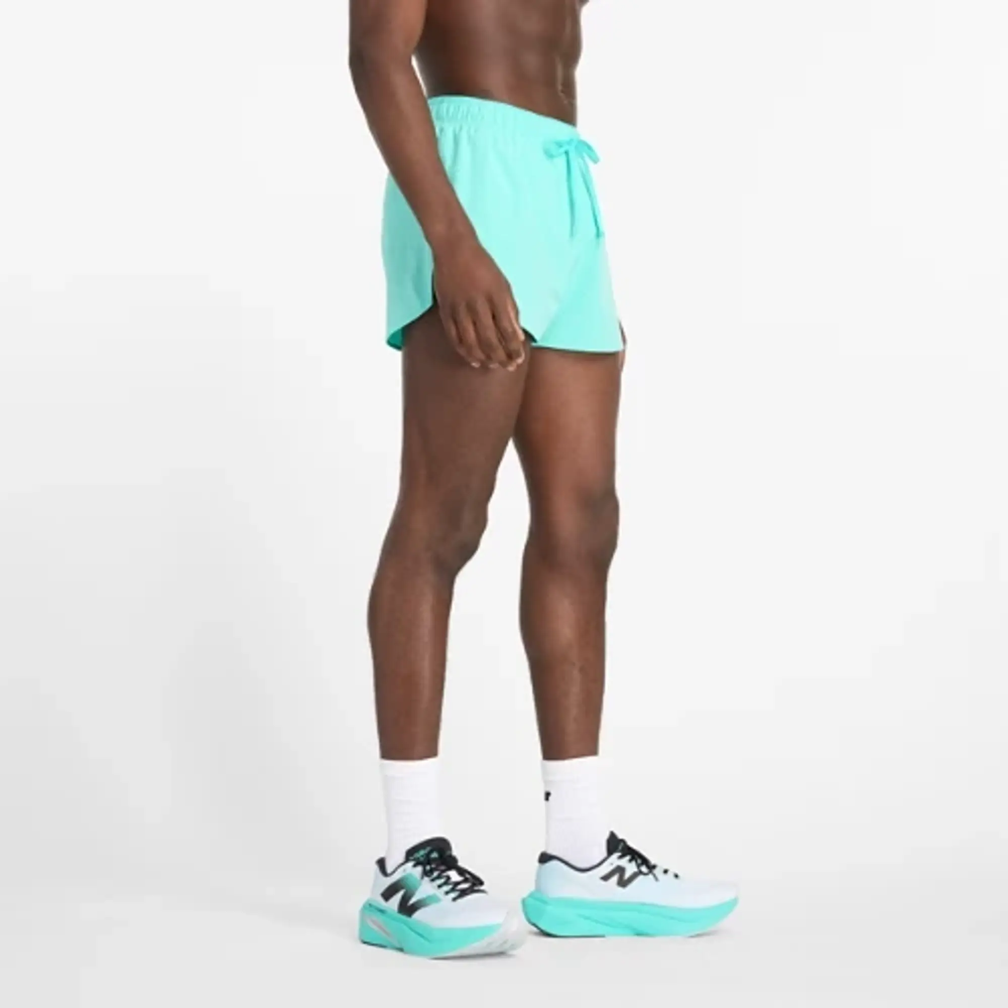 New Balance Men's RC Split Short 3 in Green Polywoven