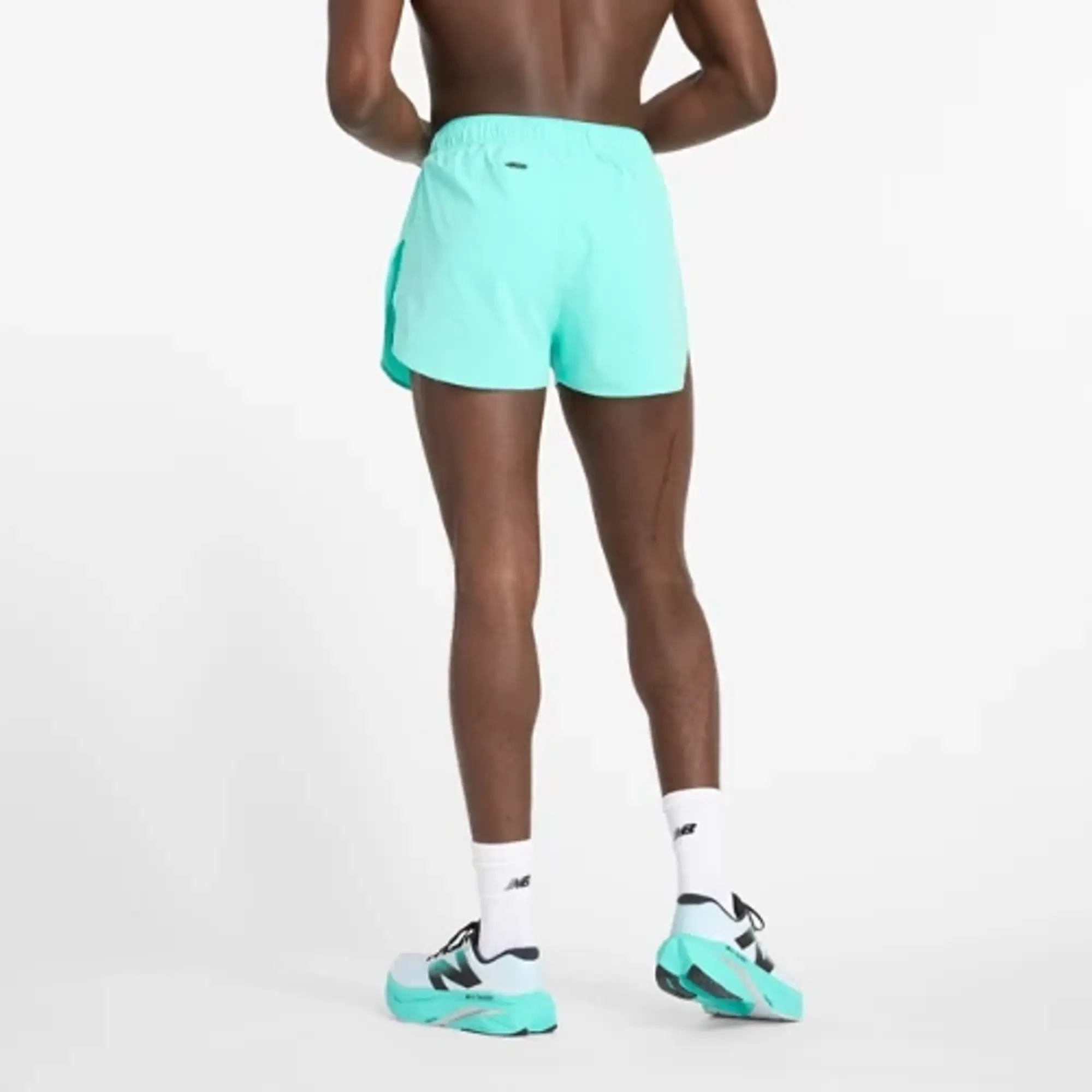 New Balance Men's RC Split Short 3 in Green Polywoven