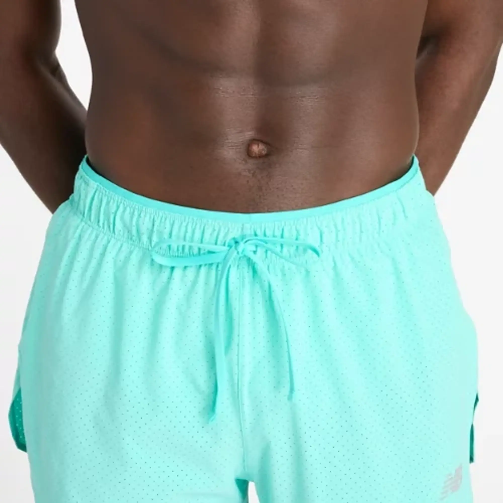 New Balance Men's RC Split Short 3 in Green Polywoven