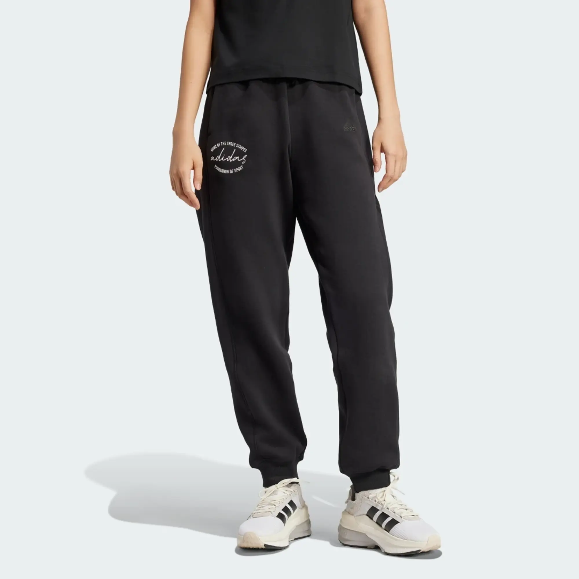 adidas Signature Graphic Print Fleece Loose Joggers