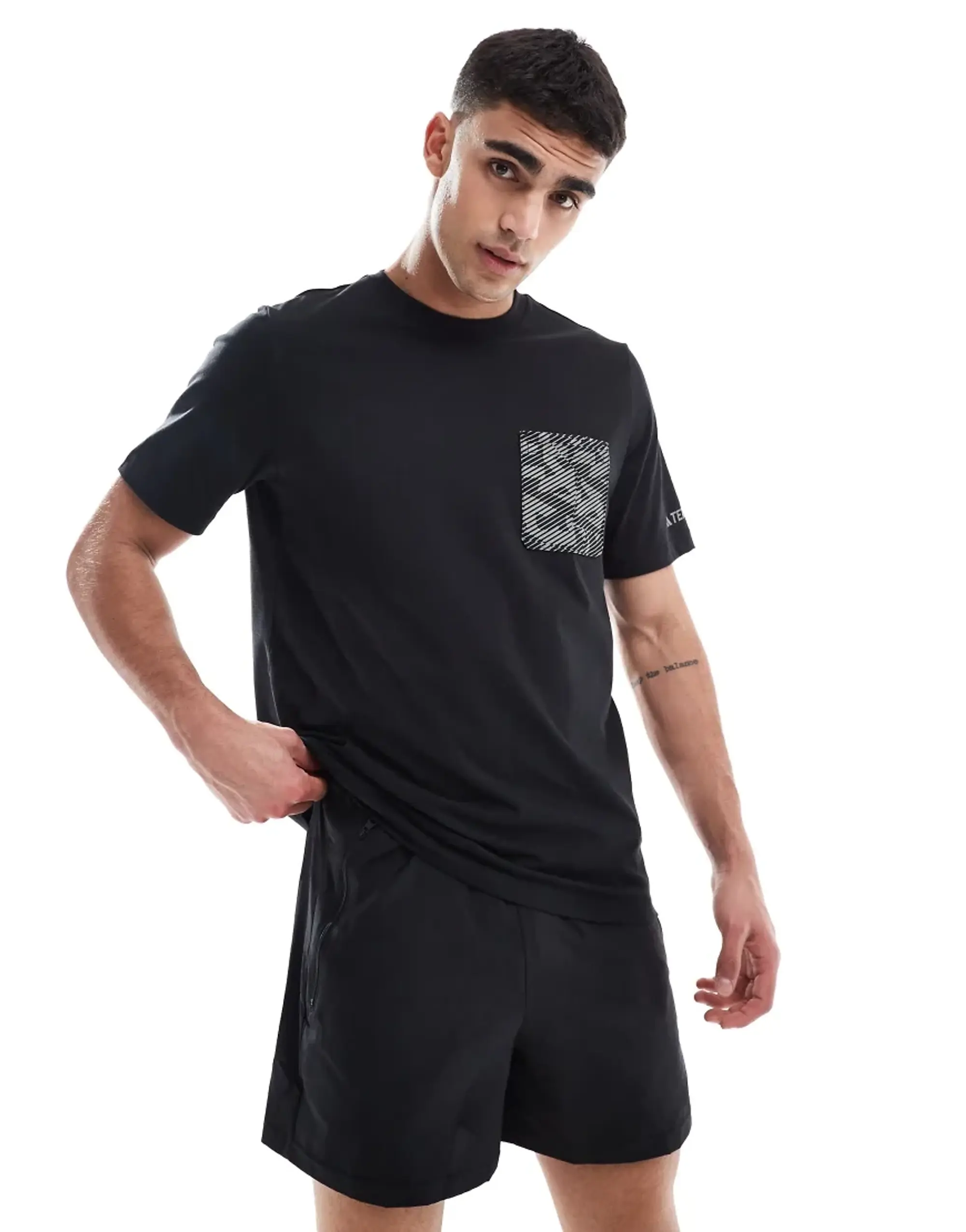Adidas Outdoor Terrex T-Shirt With Patch Pocket In Black