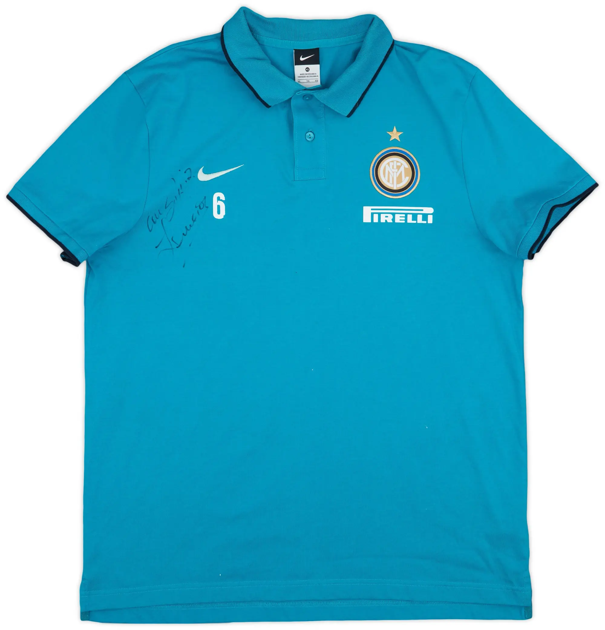 2009-10 Inter Milan Signed Nike Player Issue Polo Shirt #6 - 6/10 - (XL)