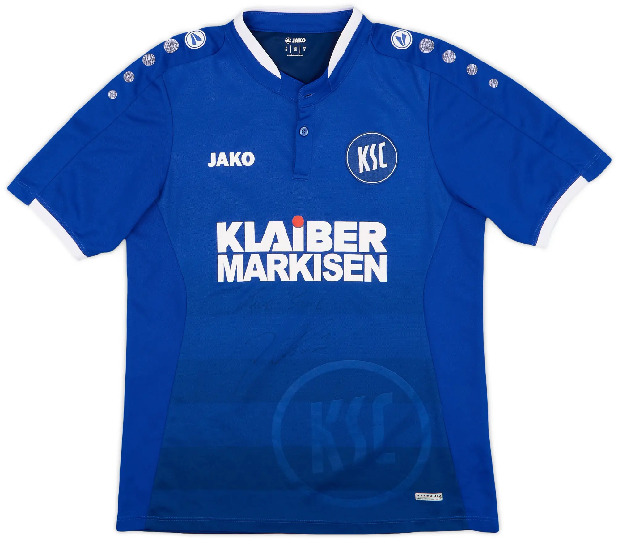 Jako 2016-17 Karlsruher Signed Home Shirt - 9/10 - (XS)