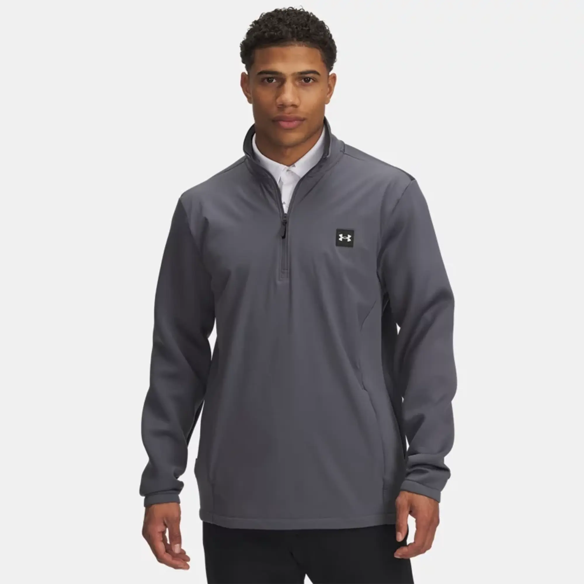 Men's  Under Armour  Drive Pro Storm Hybrid ½ Zip Castlerock / Metallic Silver 3XL