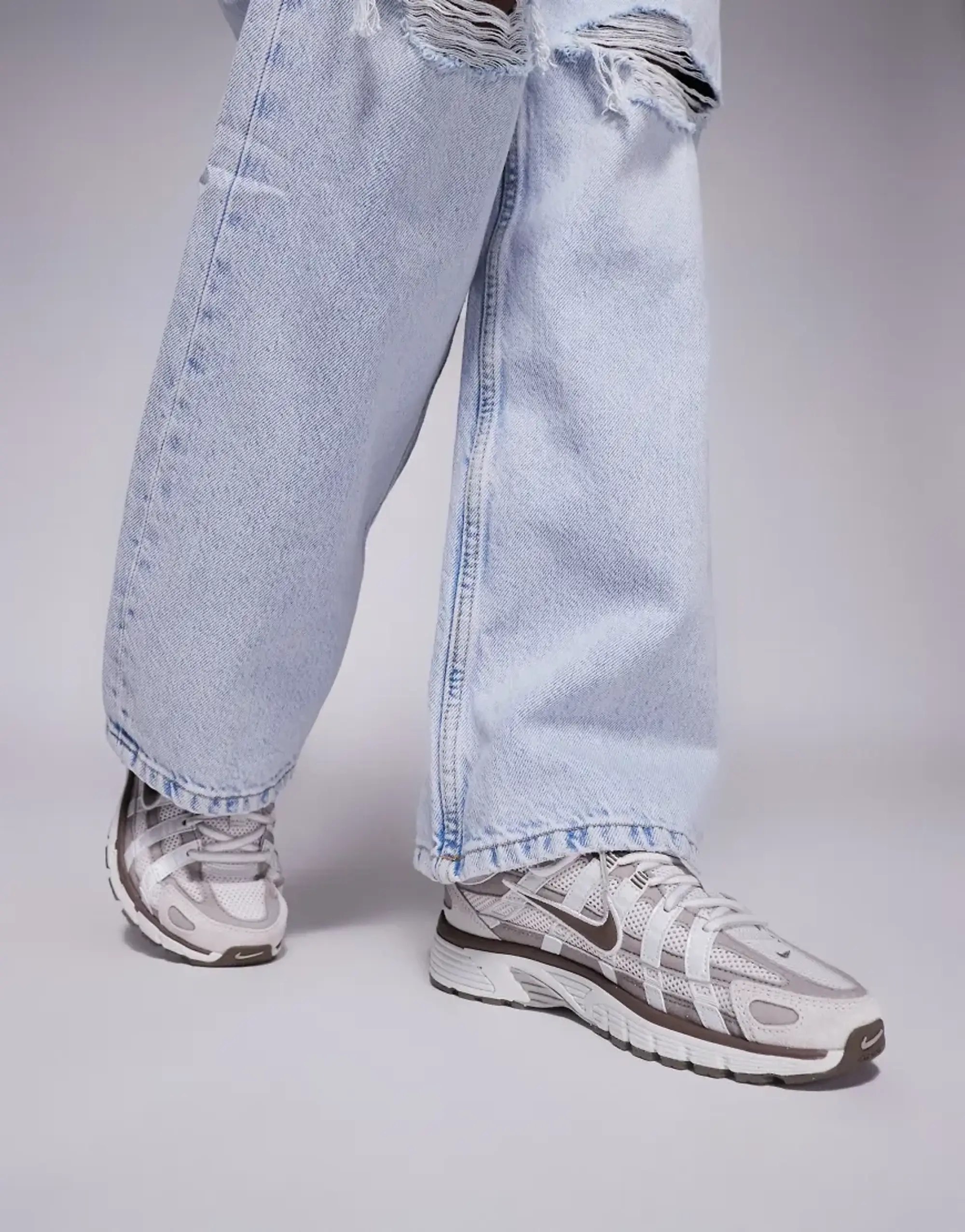 Nike P-6000 Trainers In White And Brown