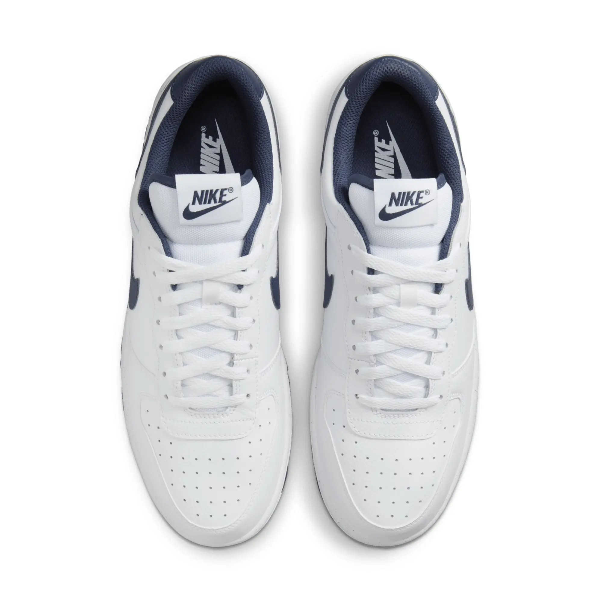 Nike big low trainers in white & navy