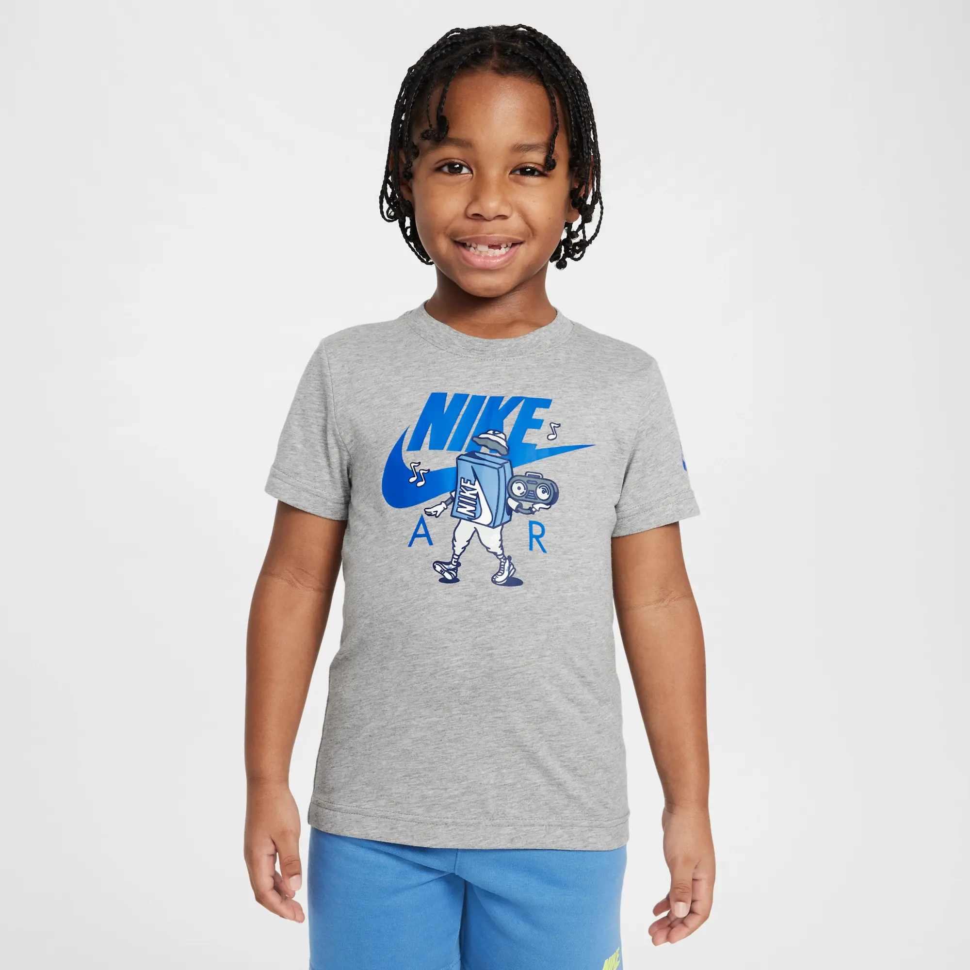 Nike Younger Kids' Air Boxy T-Shirt - Grey - Cotton