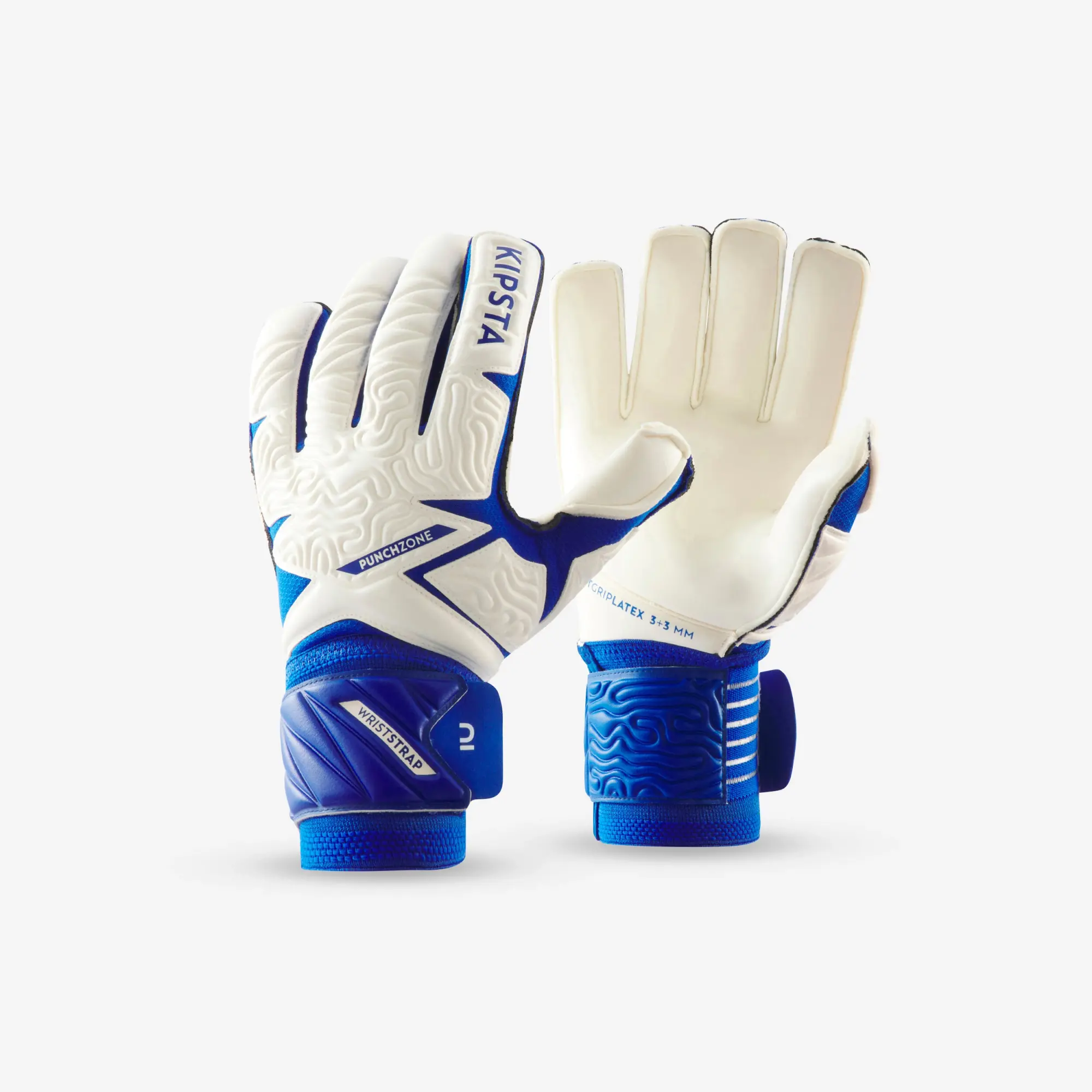 Kipsta Adult Football Goalkeeper Gloves F500 Viralto - White/Blue