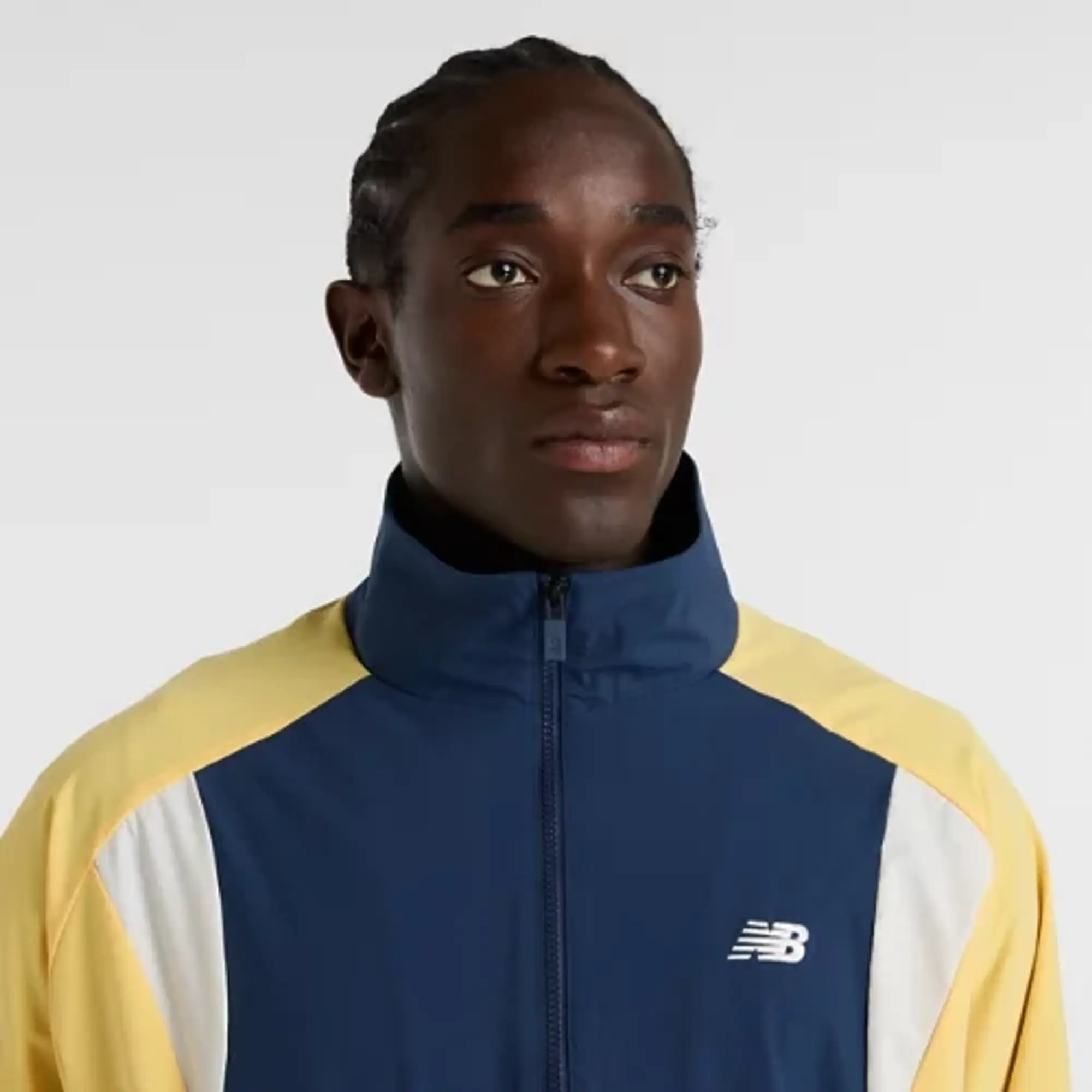New Balance Men's In Game Woven Track Jacket in Blue Polywoven