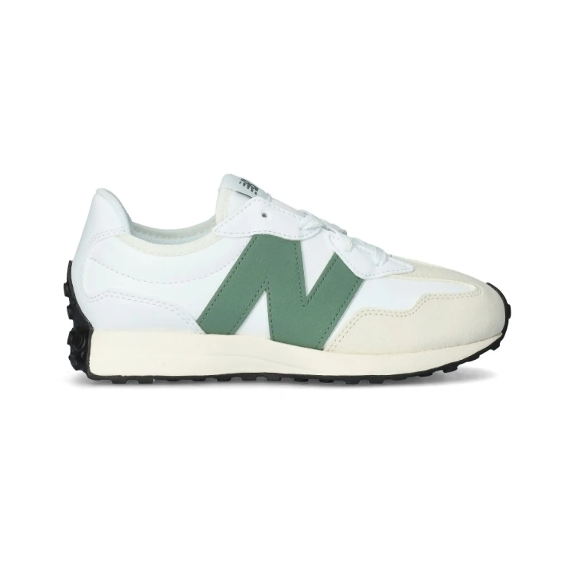 New Balance Kids' 327 in White/Green Synthetic