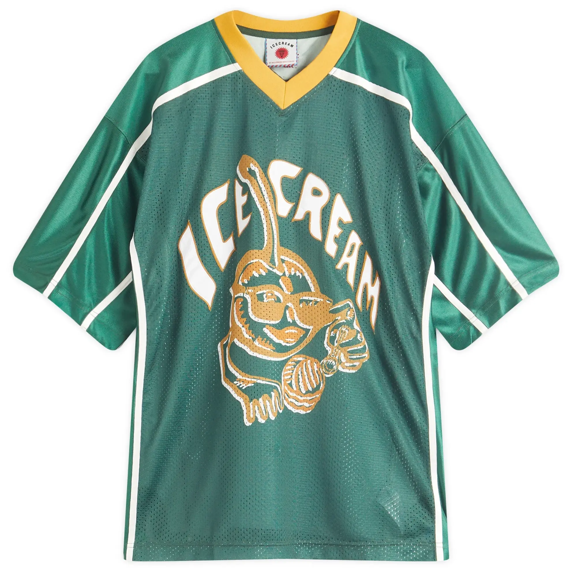 ICECREAM Men's Cherry Applique Football Top Green
