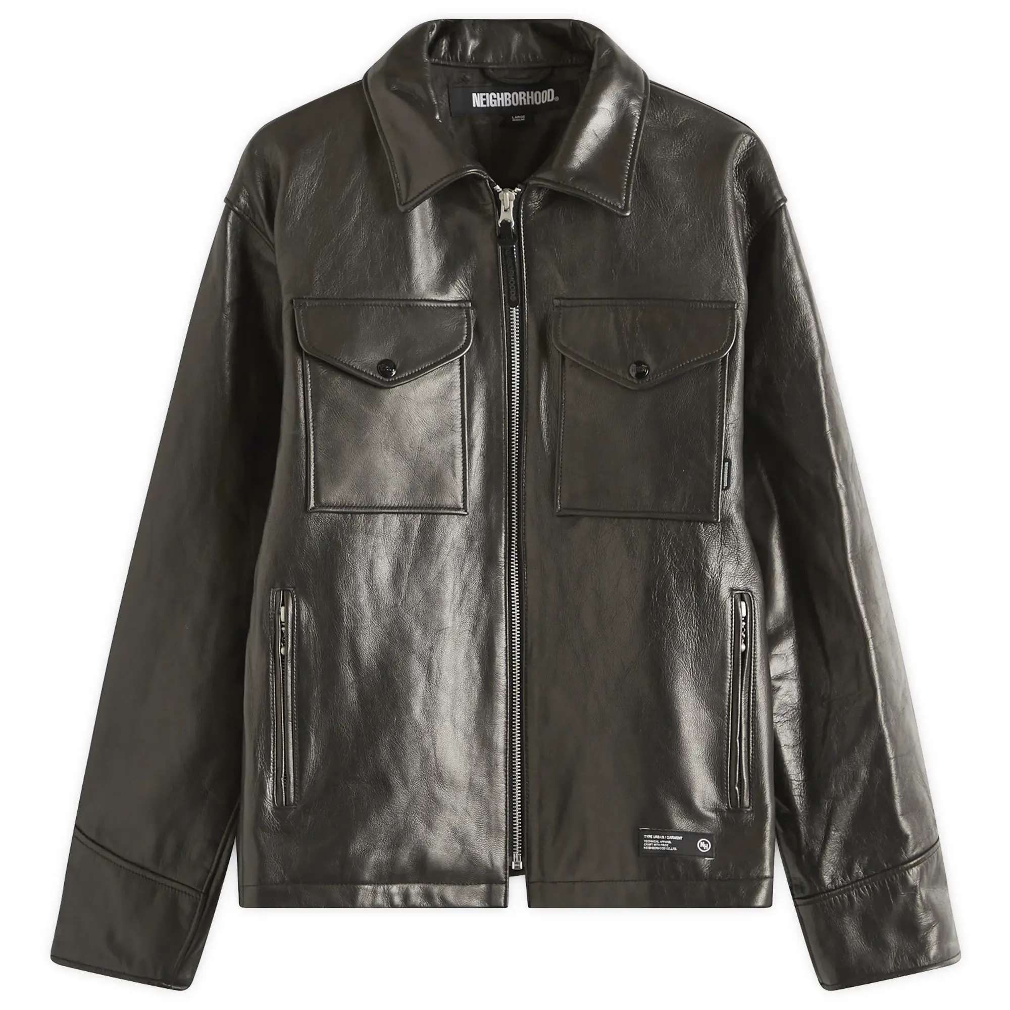 Neighborhood Men's Leather PM Jacket Black
